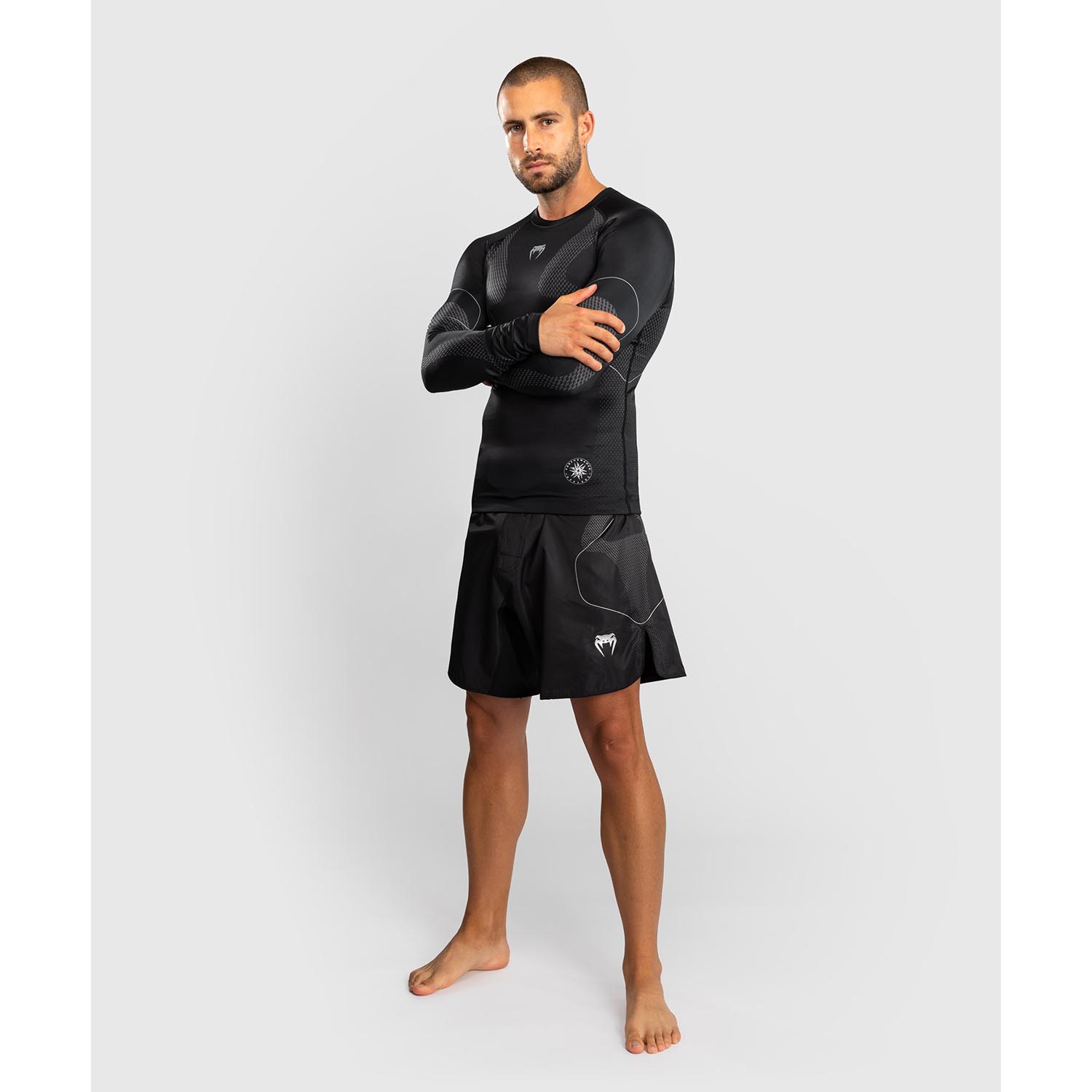 VENUM Rashguard, L/S, Nexus, black-silver, XXL