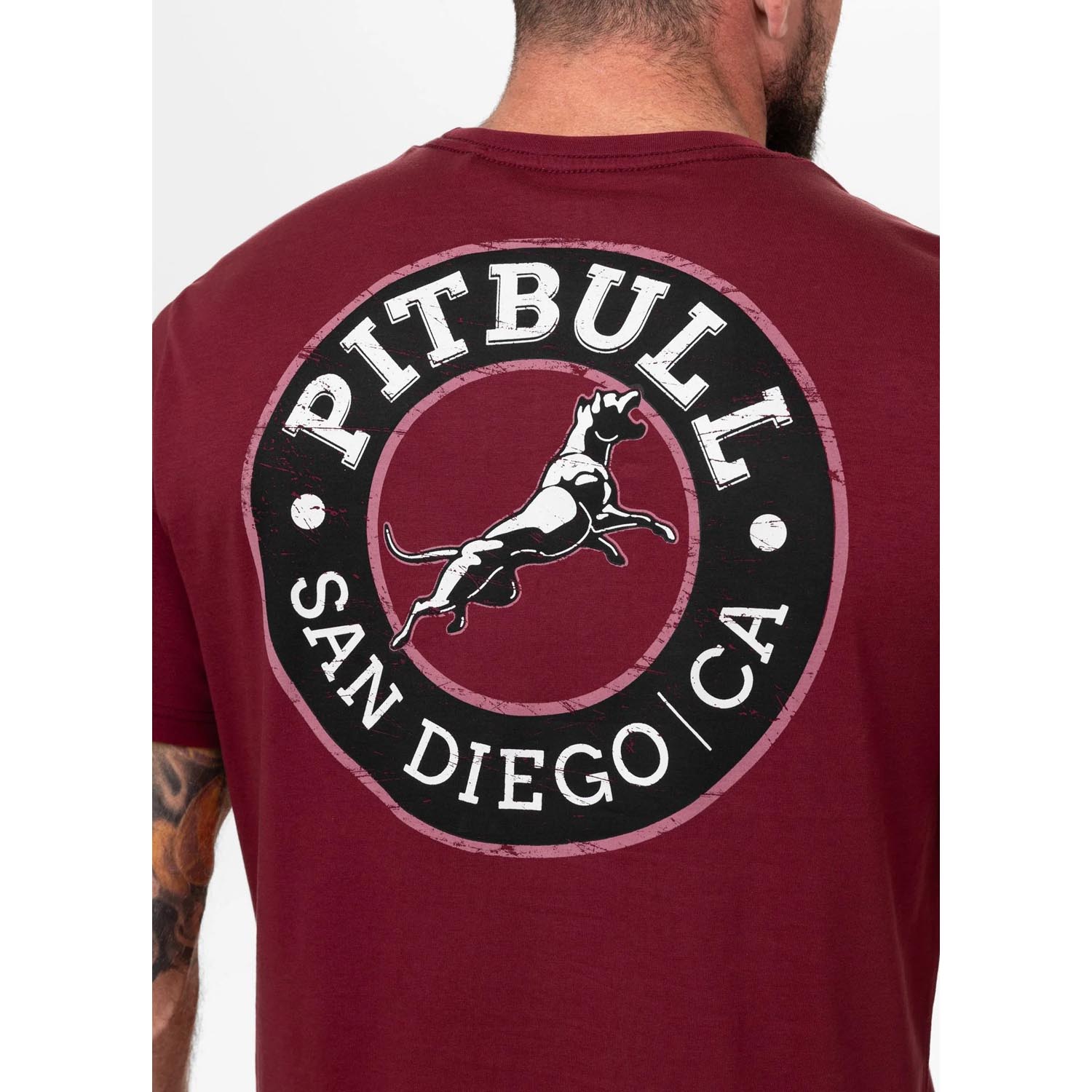 Pit Bull West Coast, T-Shirt, San Diego CA BLACK, black-wine red, XXXL