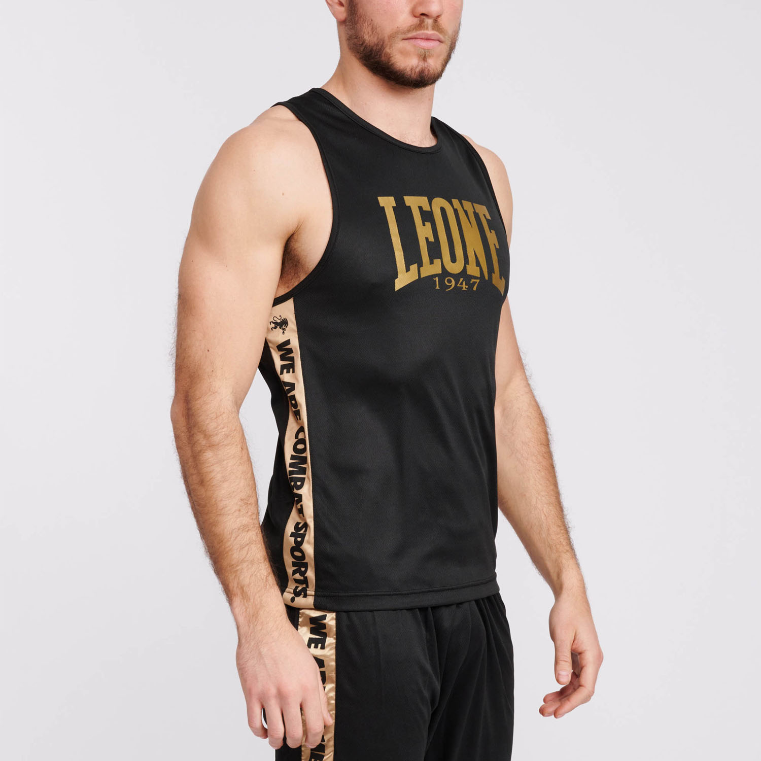 LEONE Tank Top, DNA, AB228, black-gold, XXL