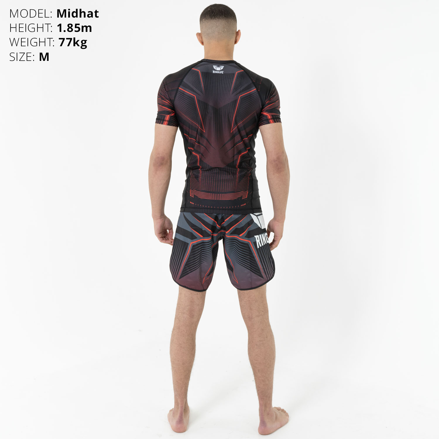 RINGLIFE Rashguard, S/S - Octaring schwarz-rot XXL