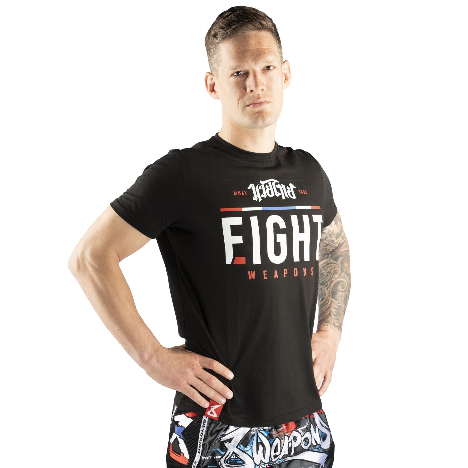 8 WEAPONS Muay Thai T-Shirt, The Fight, black, XL