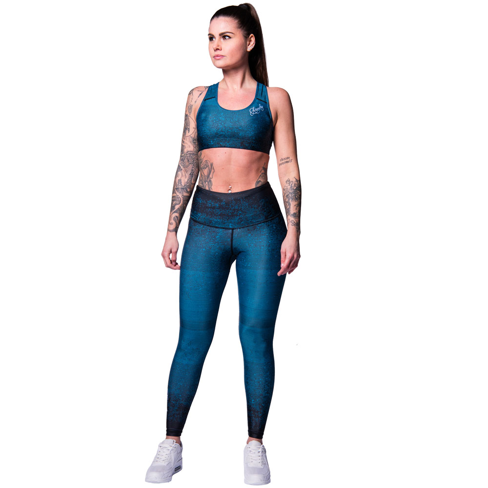 Anarchy Apparel Sports Bra, Aqua Stripe, türkis, XS
