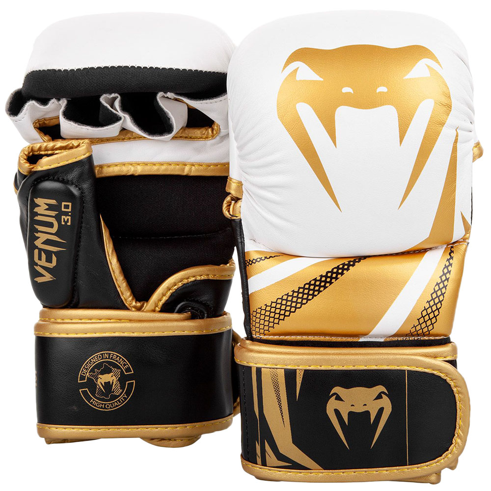 VENUM MMA Sparring Gloves, Challenger 3.0, white-black-gold, L/XL