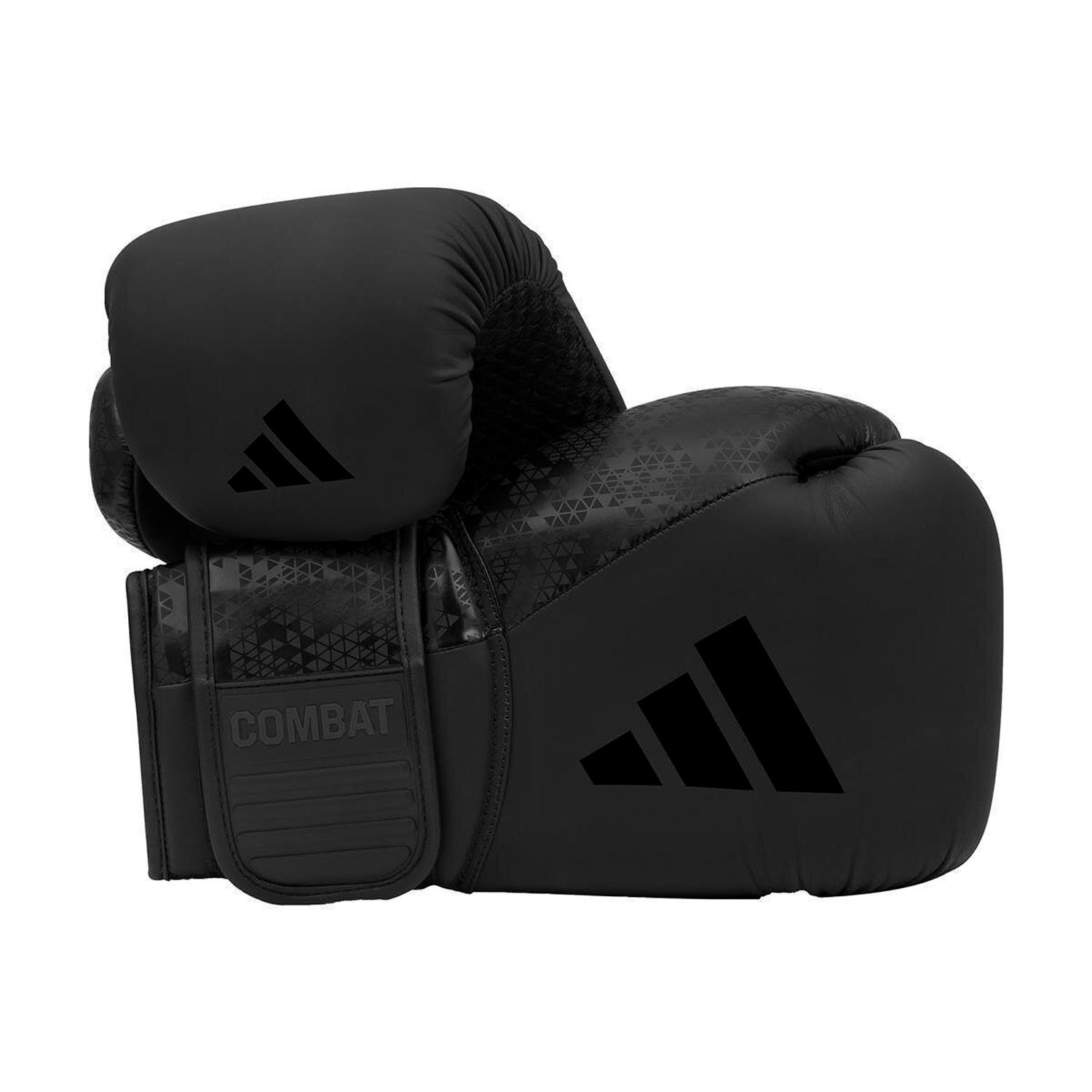 adidas Boxhandschuhe, Combat 50, schwarz-schwarz, 14 Oz
