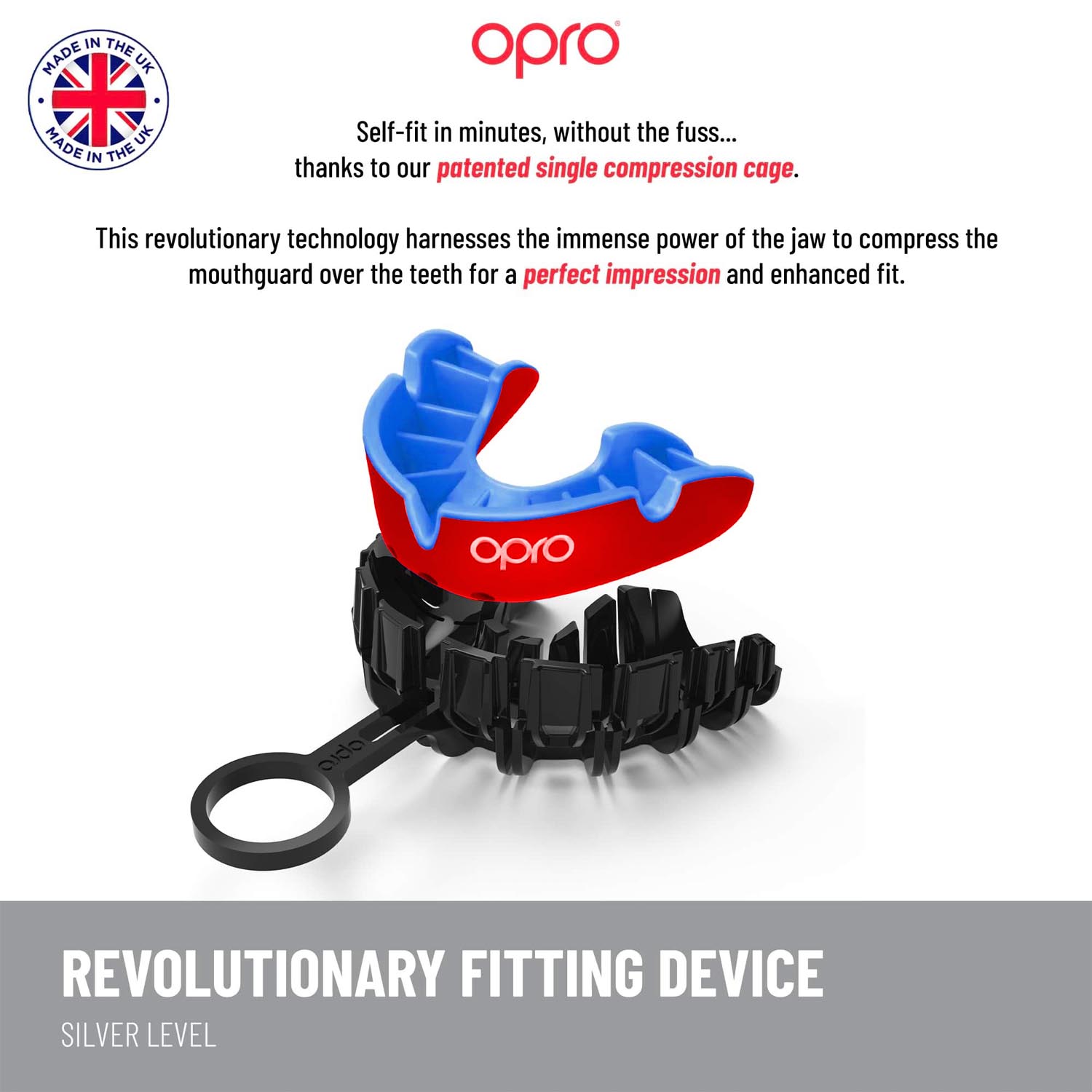 OPRO Mouthguard, Silver 2022, red