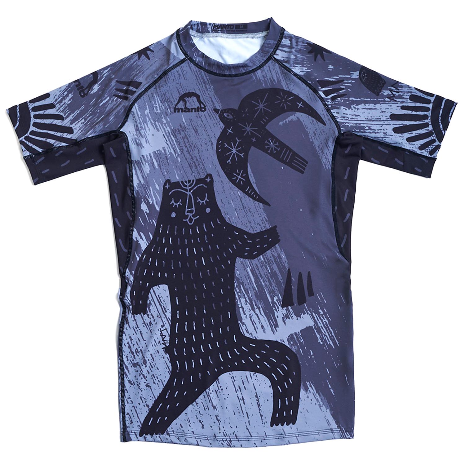 MANTO Rashguard, S/S, Livings, grey, XL
