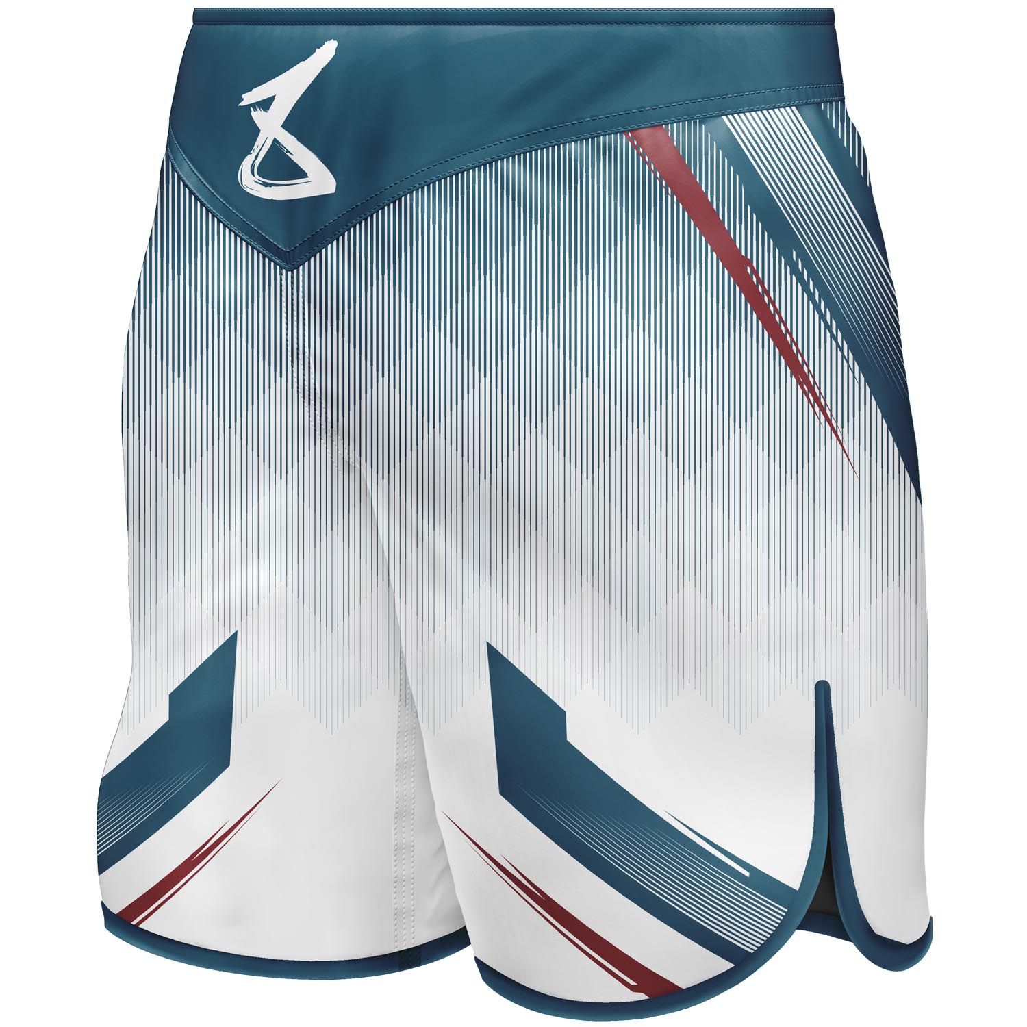 8 WEAPONS Fight Shorts, Shift, white-navy-red, XXL