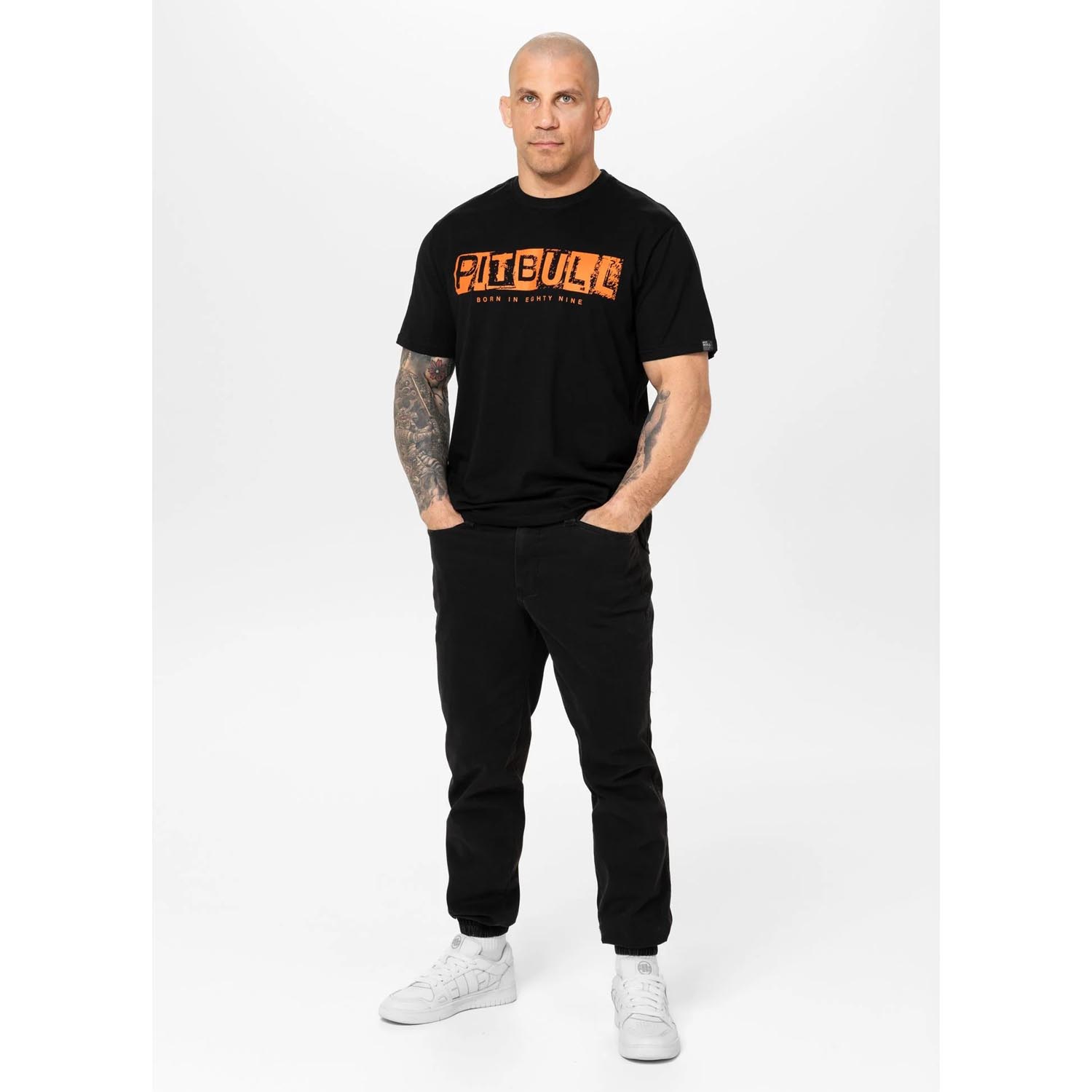 Pit Bull West Coast T-Shirt, Blacky, black-orange, XXXL