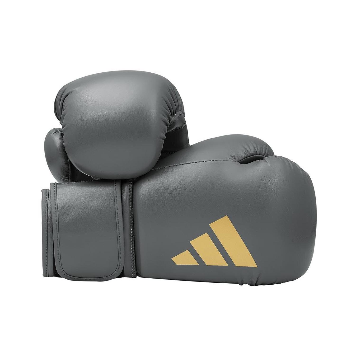 adidas Boxing Gloves, Speed 50, grey-gold, 16 Oz