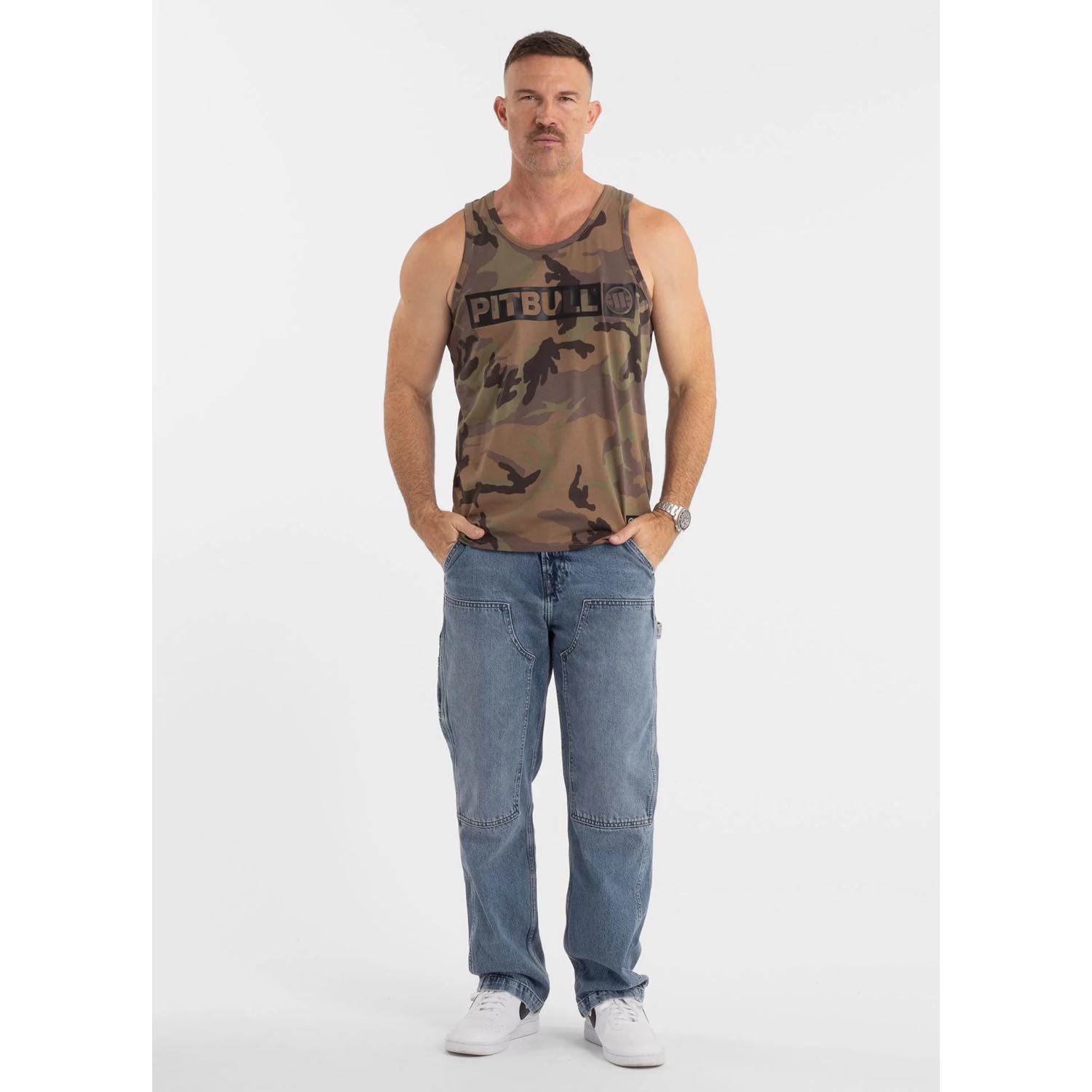 Pit Bull West Coast Tank Top, Hilltop, woodland-camo, XXXL
