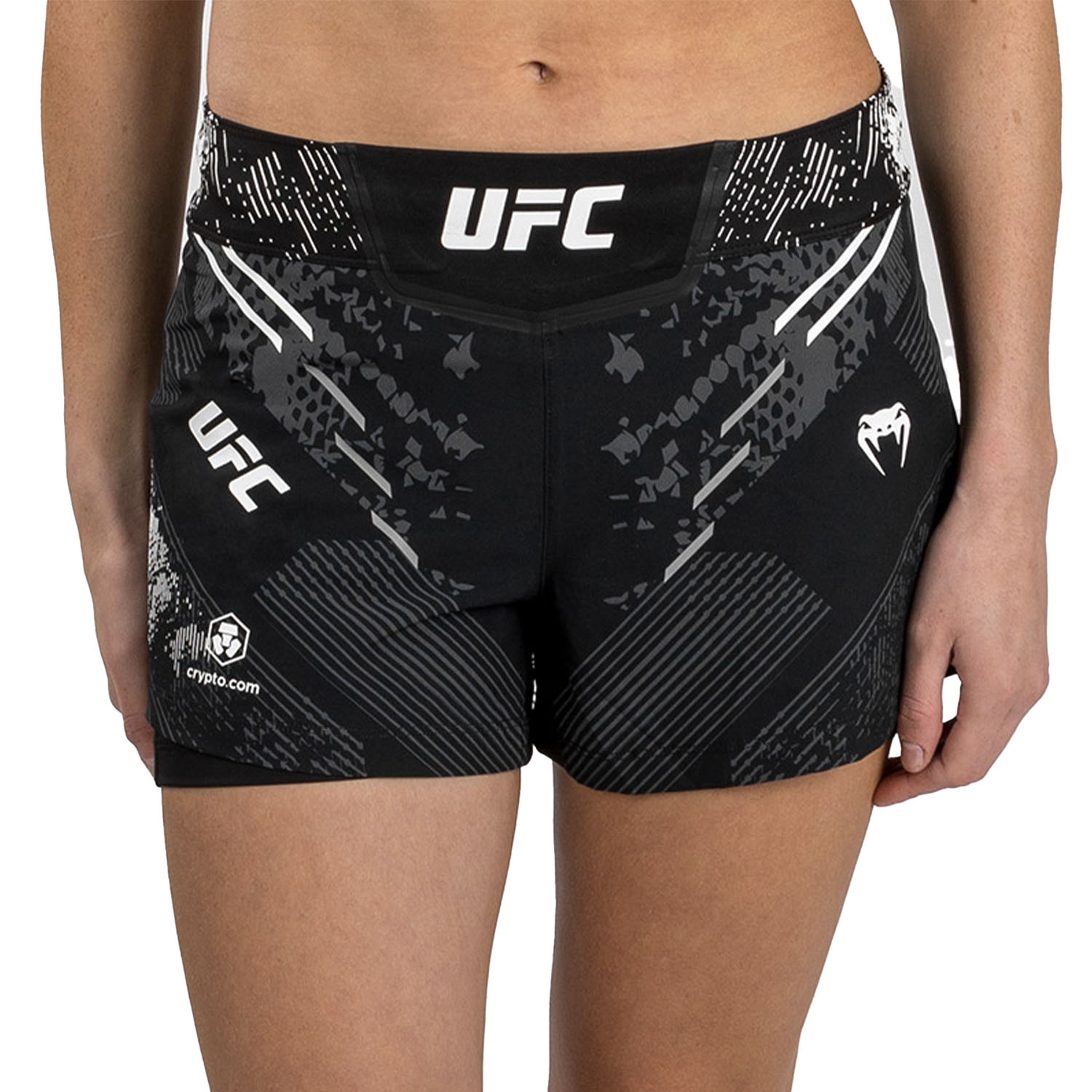 VENUM MMA Fight Shorts, Damen, UFC Fight Night, Adrenaline, schwarz, XS