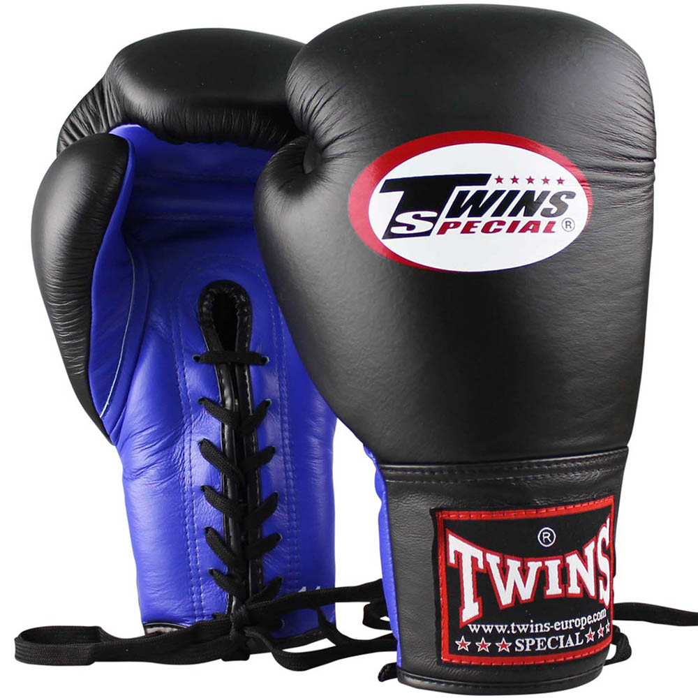 TWINS Competition Gloves, Laces, BGLL-1, black-blue