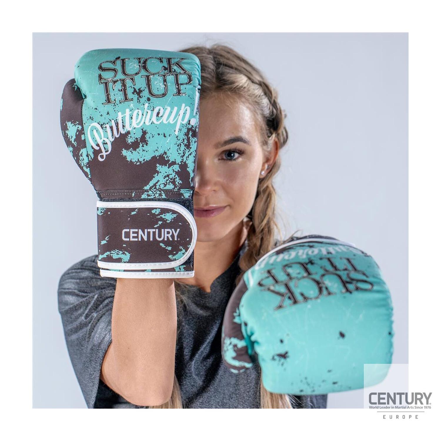 Century Boxing Gloves, Strive, Suck It Up, Washable, black-mint, 10 Oz