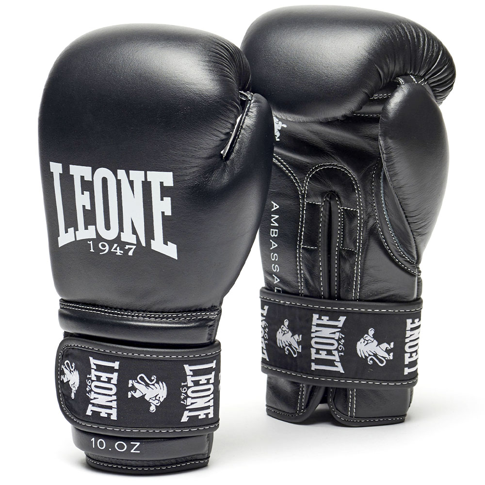 LEONE Boxing Gloves, Ambassador, black, 10 Oz