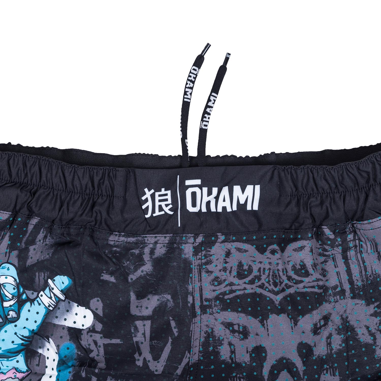 OKAMI MMA Fight Shorts, Hang Loose, grau-blau, XL