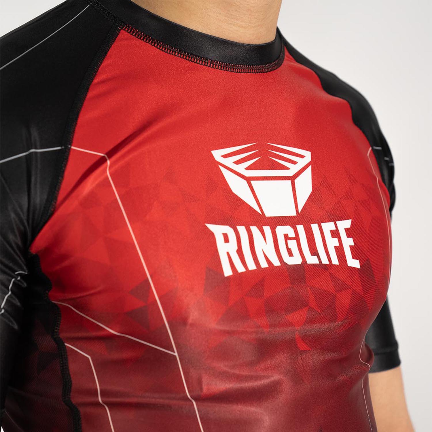 RINGLIFE Rashguard S/S - Transition black-red S
