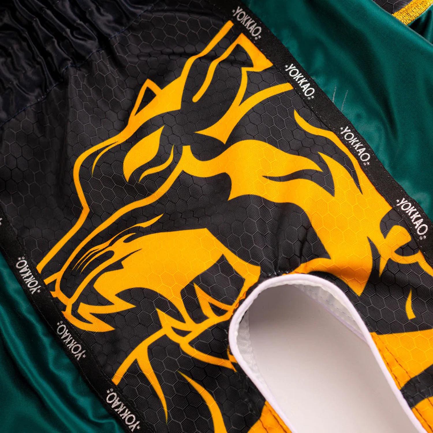 YOKKAO Muay Thai Shorts, Original Gold, green-yellow-black, XXL