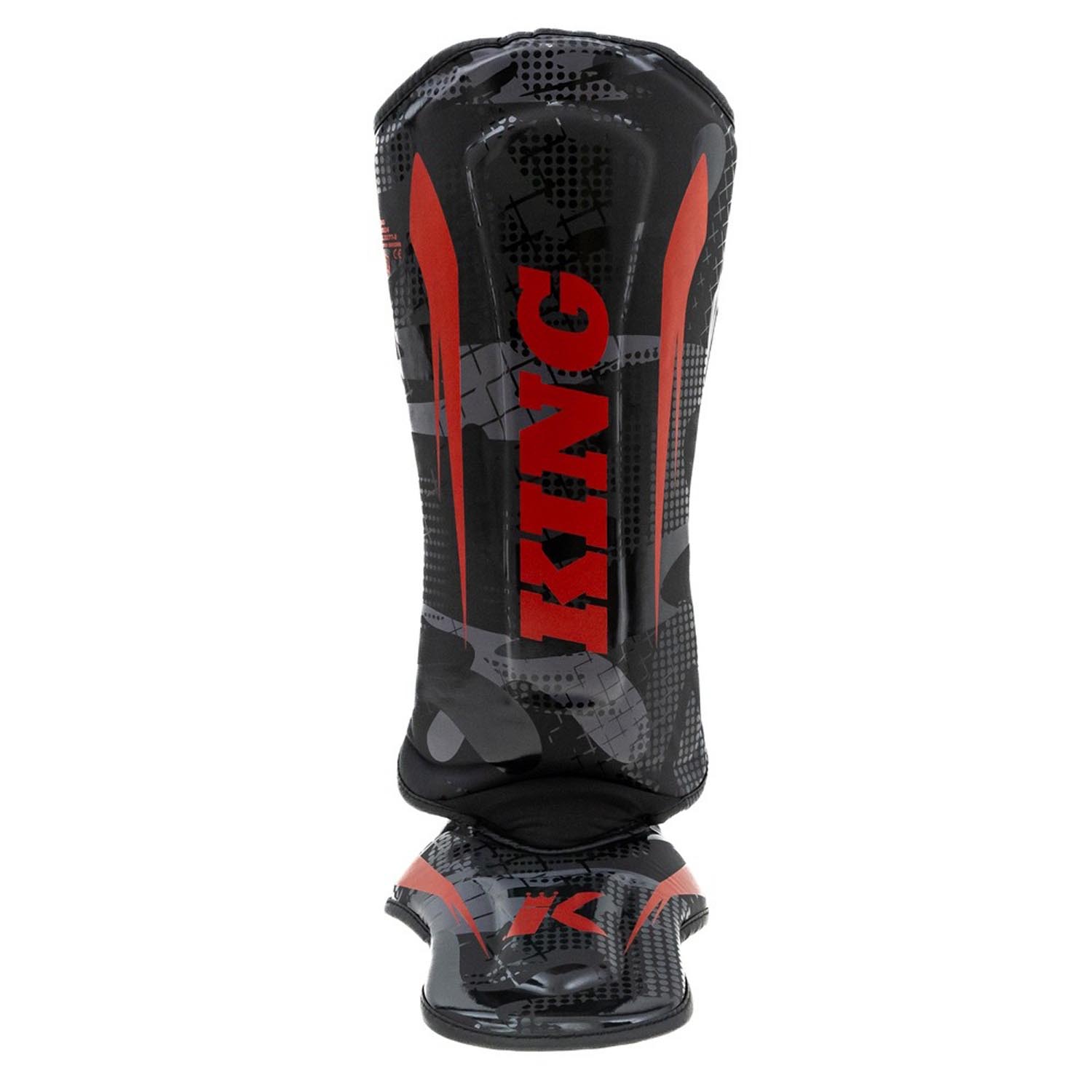 KING PRO BOXING Shin Guard, Shogun 3, black-red, XL