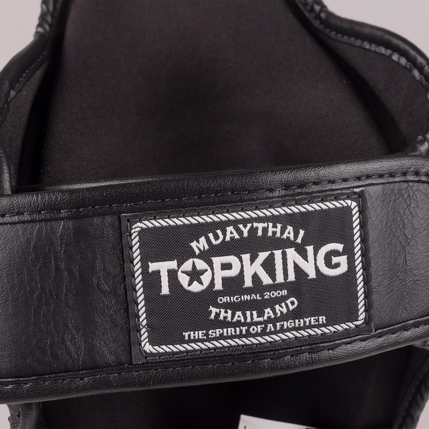 TOP KING BOXING Shin Guards, Pro Genuine Leather, black, XL