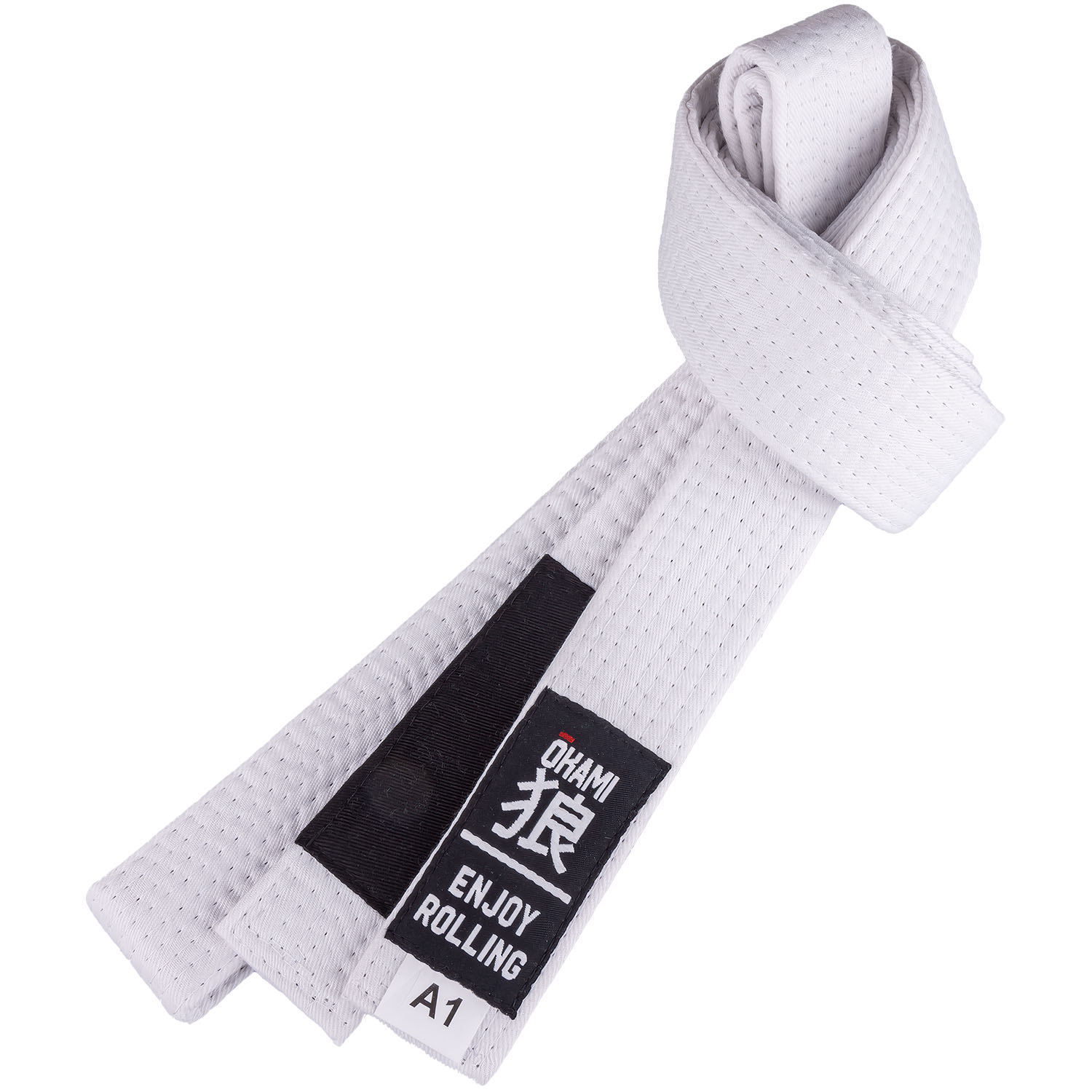 OKAMI BJJ Gürtel, Luta Livre, weiß, A4