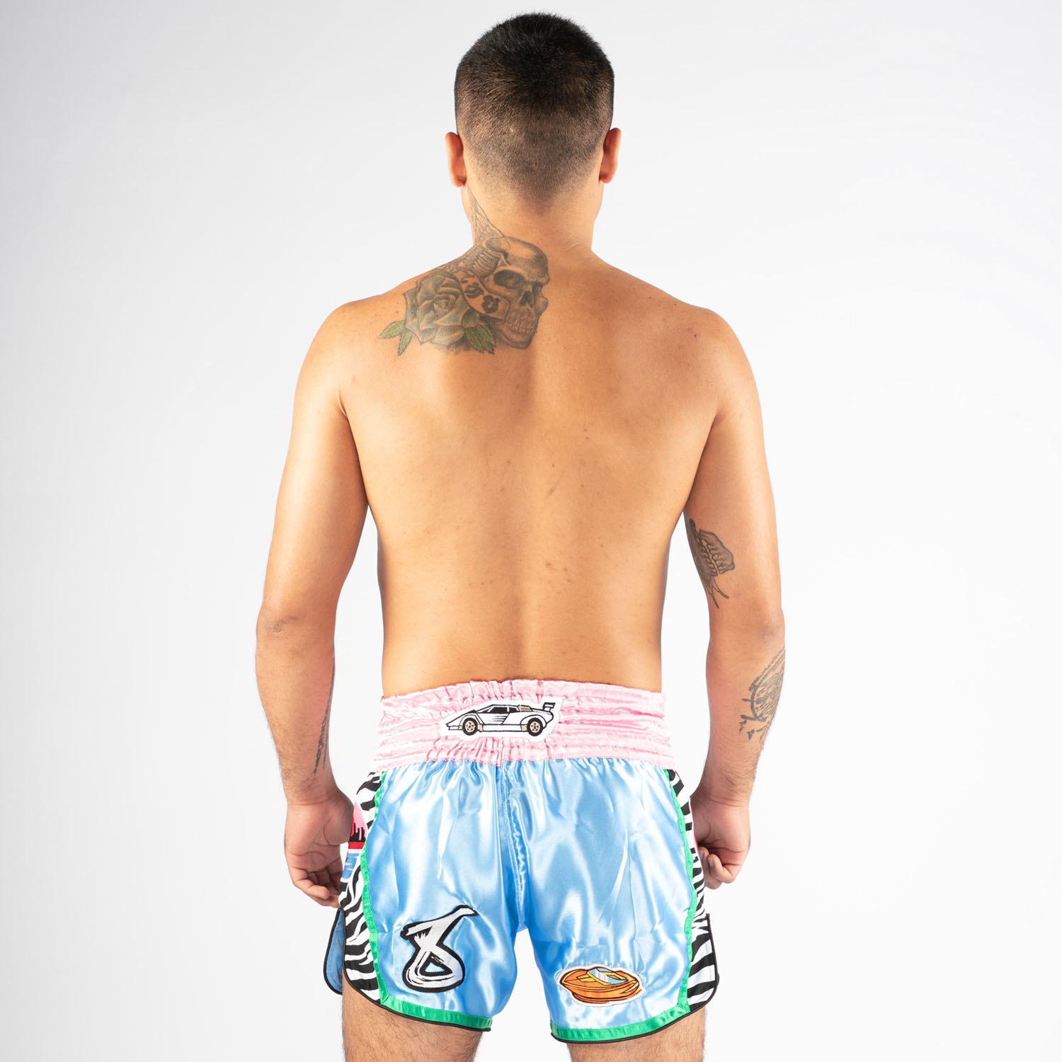 8 WEAPONS Muay Thai Shorts, Miami Thai, blau, XL