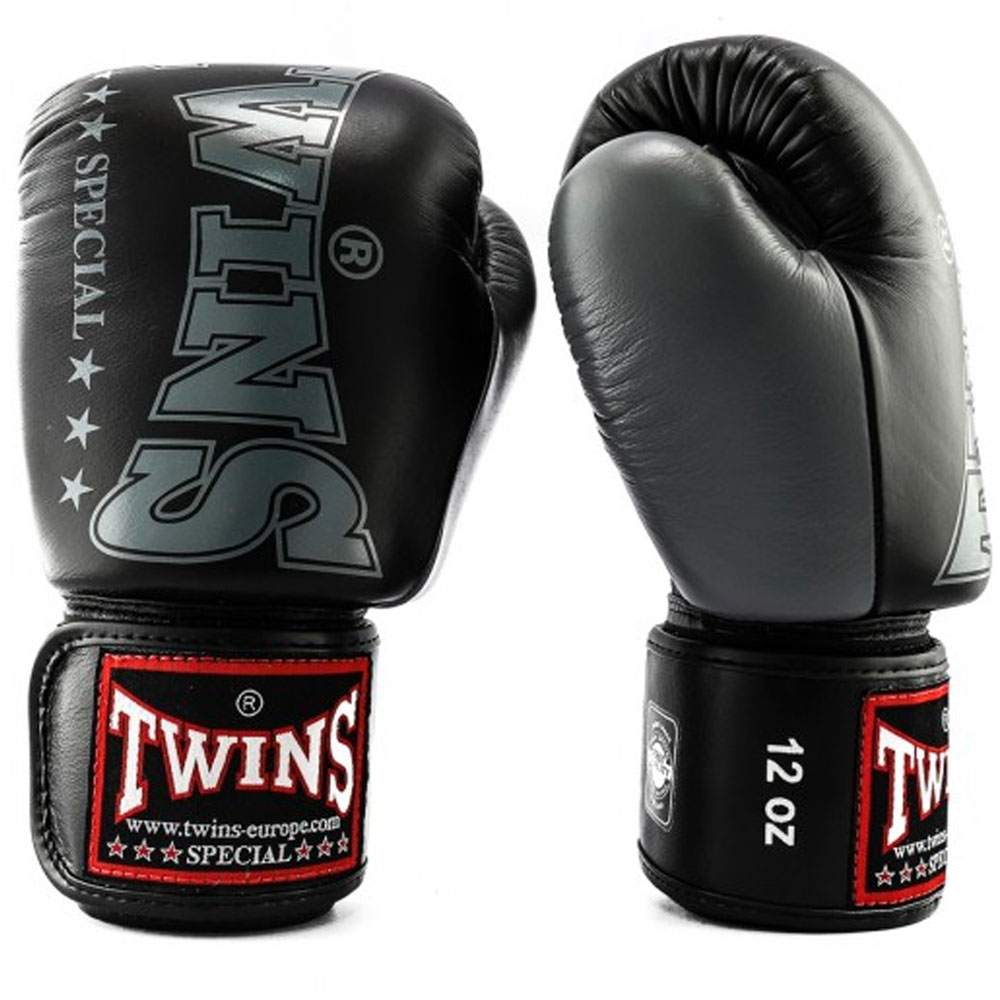 TWINS Special Boxing Gloves, Leather, BGVL-8, black, 14 Oz