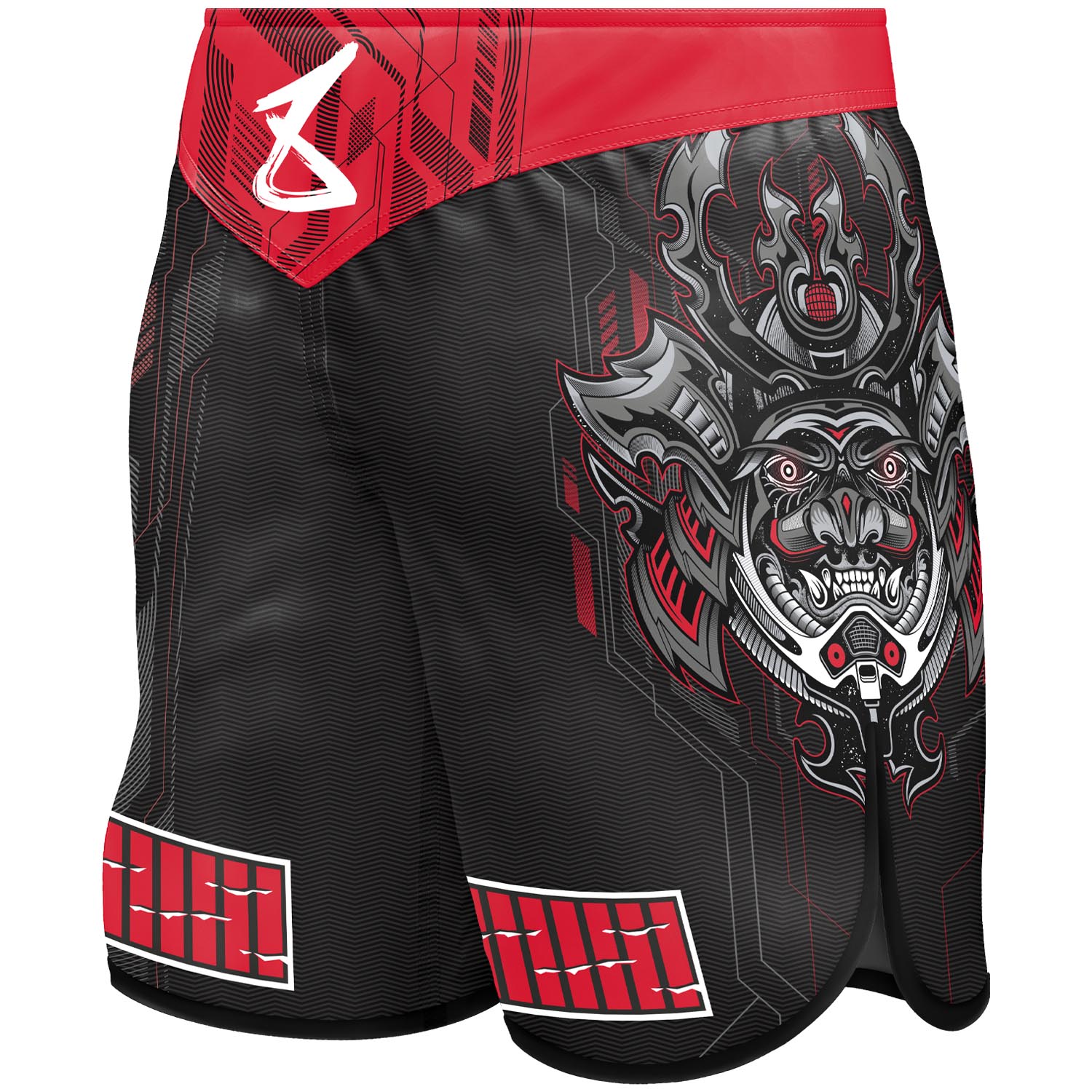 8 WEAPONS Fight Shorts, Samurai 2.0, black-red, XXL