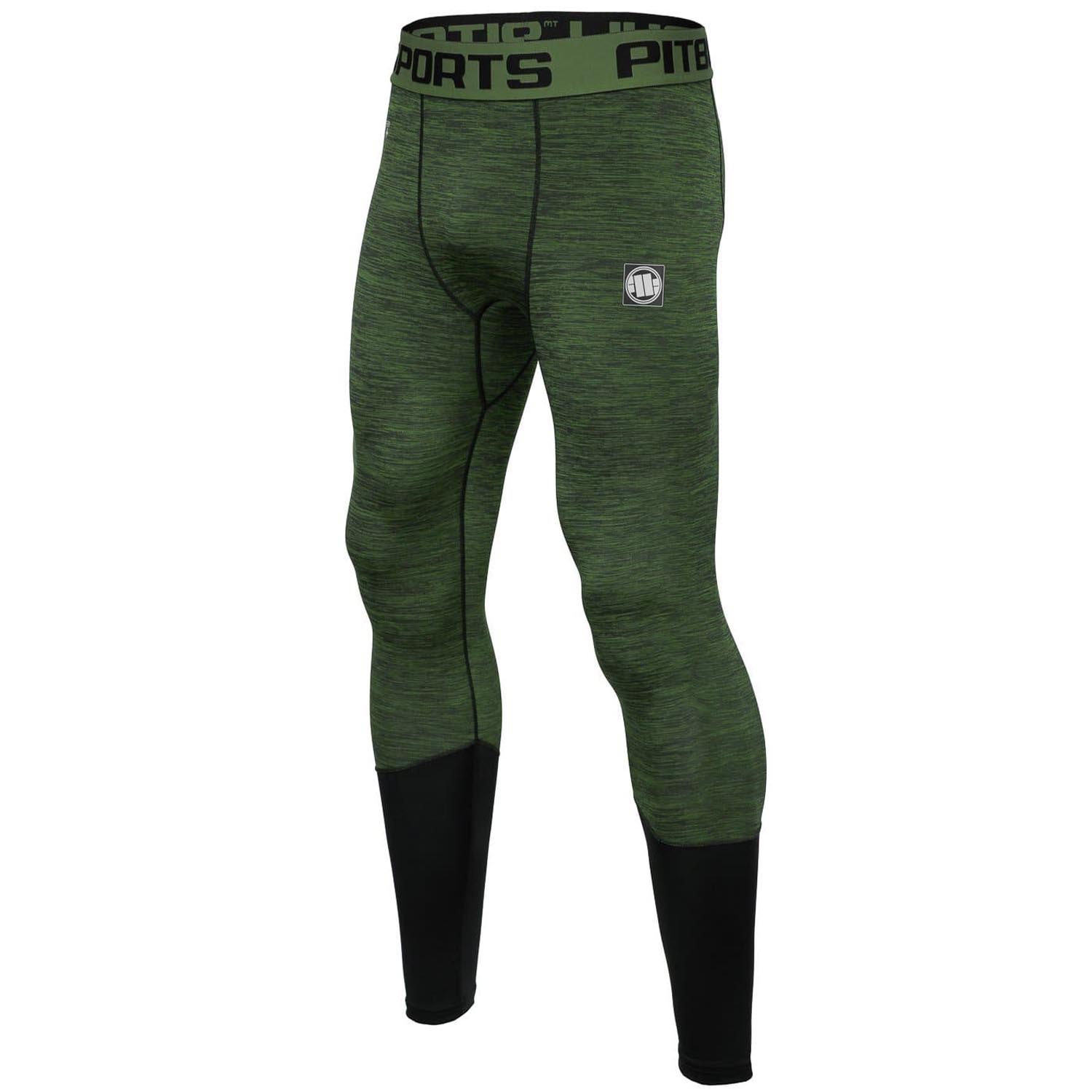 Pit Bull West Coast Compression Pants, Performance, Small Logo, dunkelgrün, XXXL