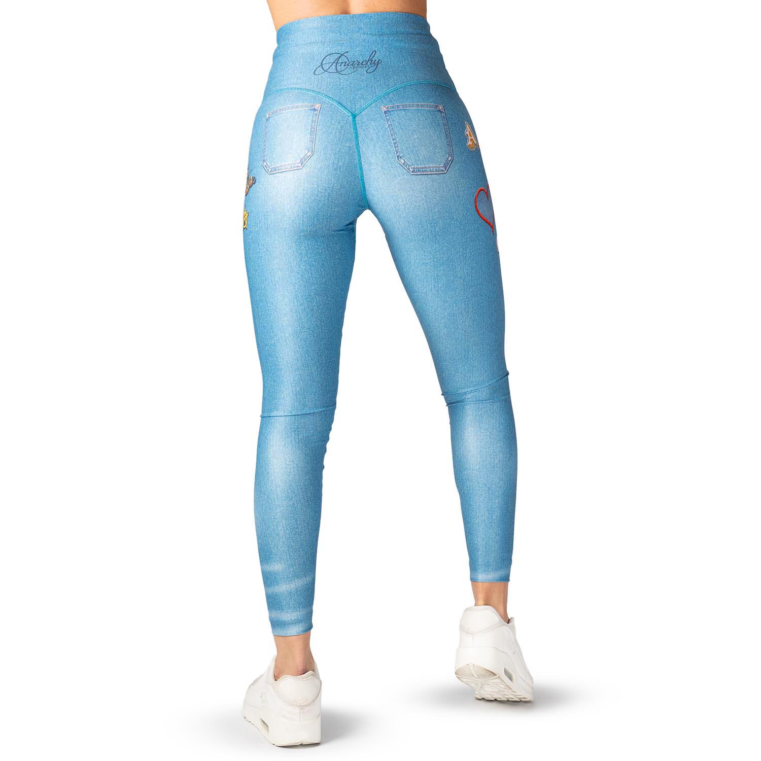 Anarchy Apparel Compression Leggings, Denim, M