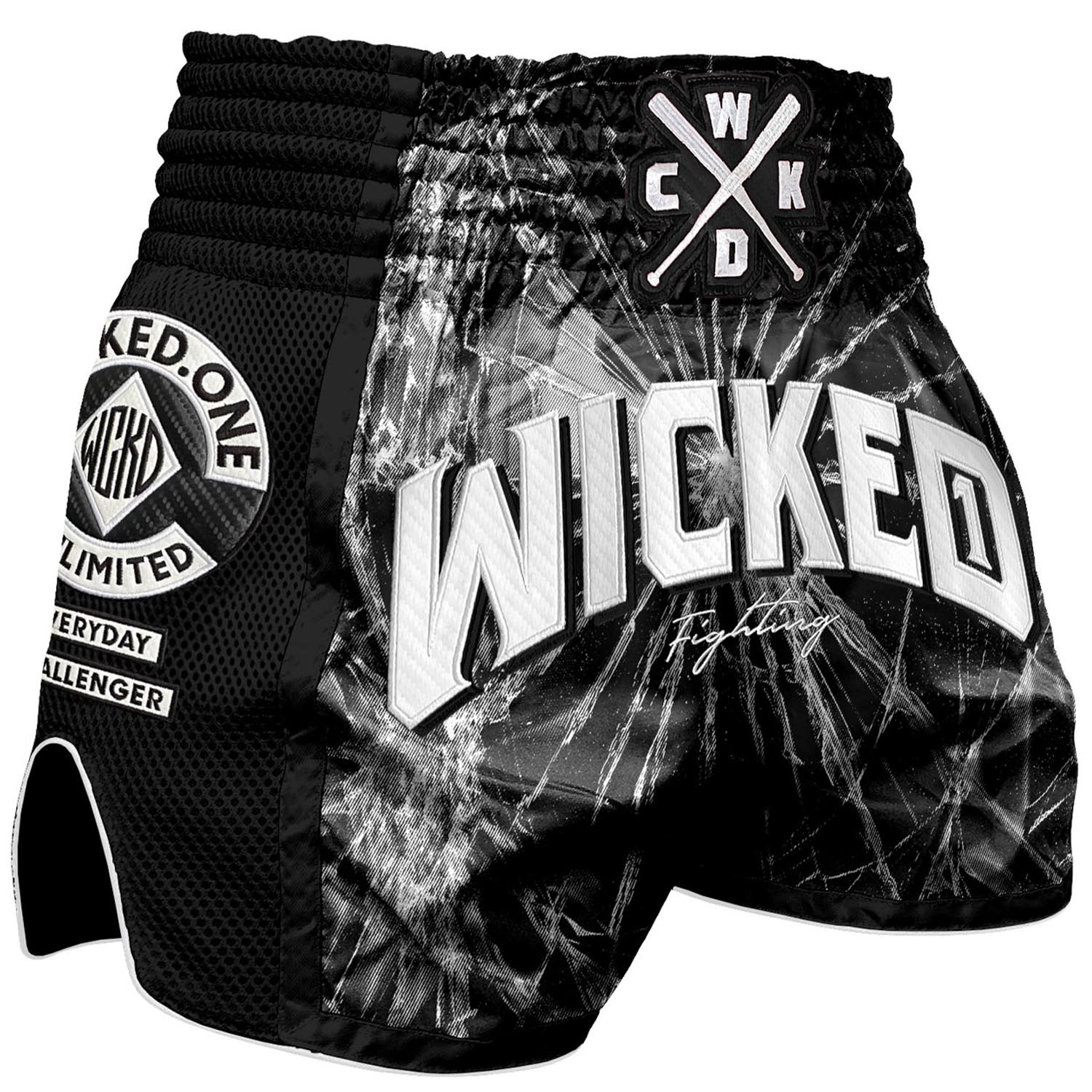 Wicked One Muay Thai Shorts, Trouble, schwarz, S