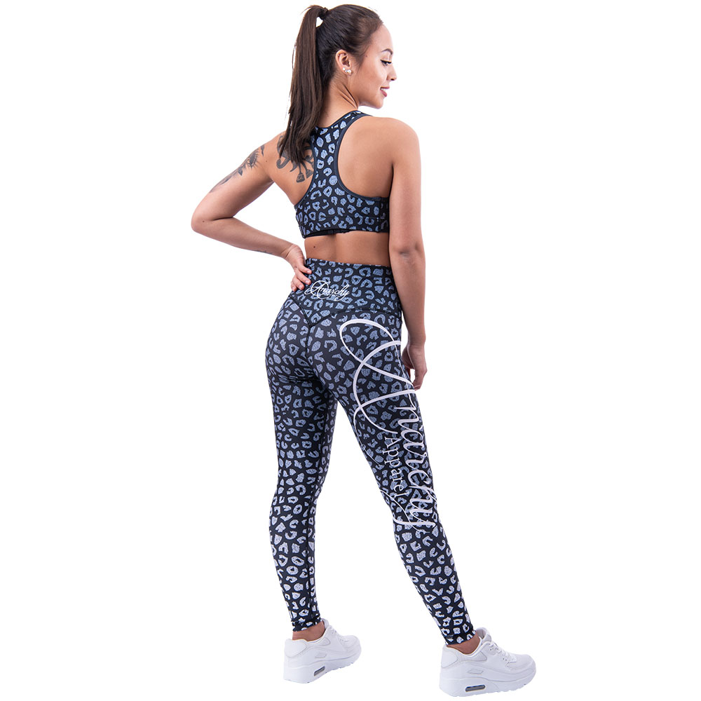 Anarchy Apparel Sports Bra, Leopardess, schwarz-weiß, XS