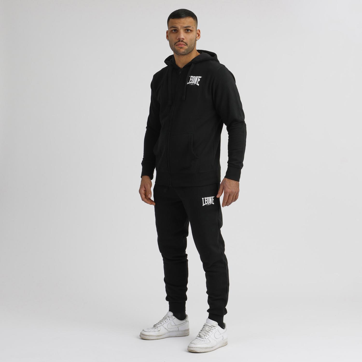 LEONE Jogging Pants, Boxing, black-white, M