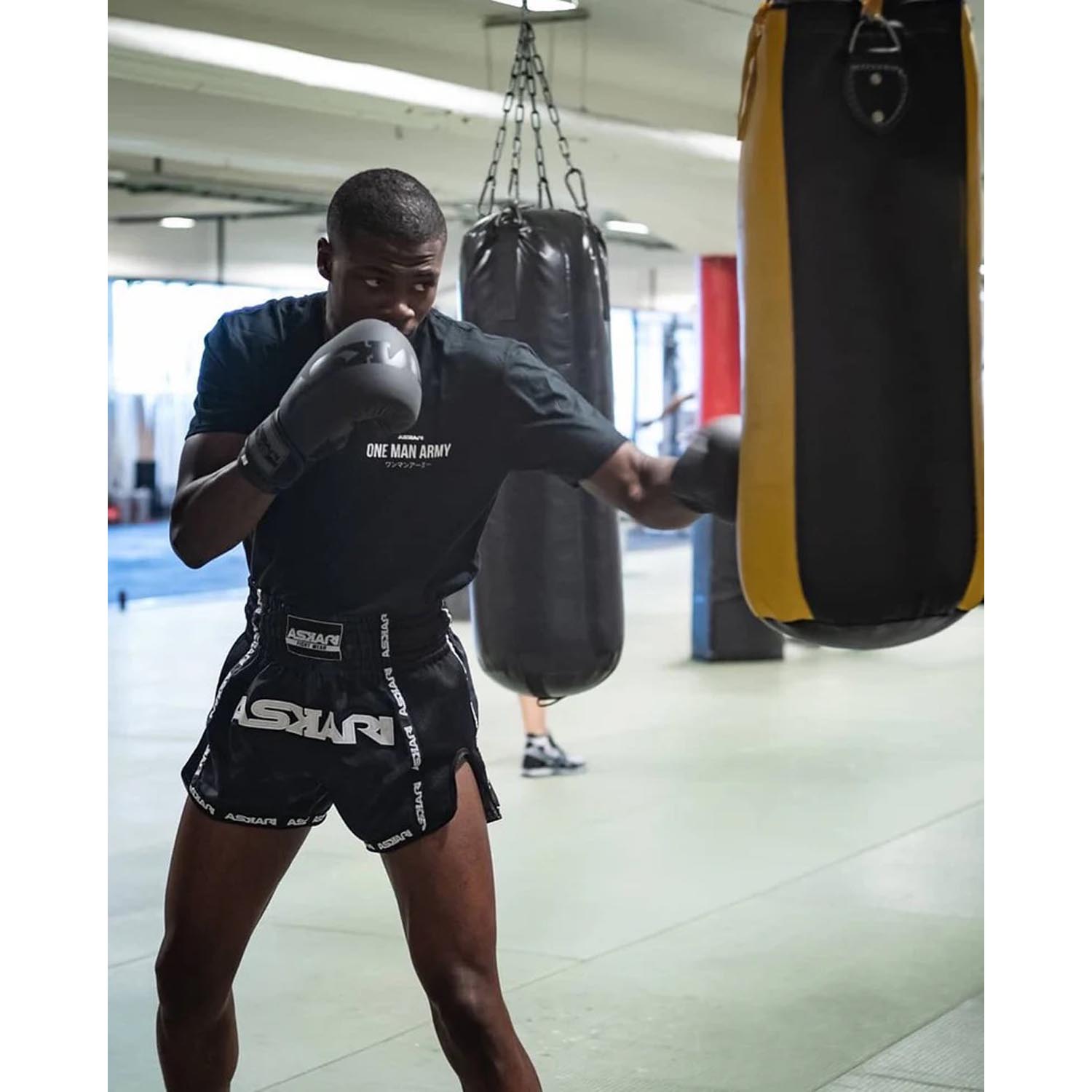 ASKARI Muay Thai Shorts, Black, black-camo, XXL