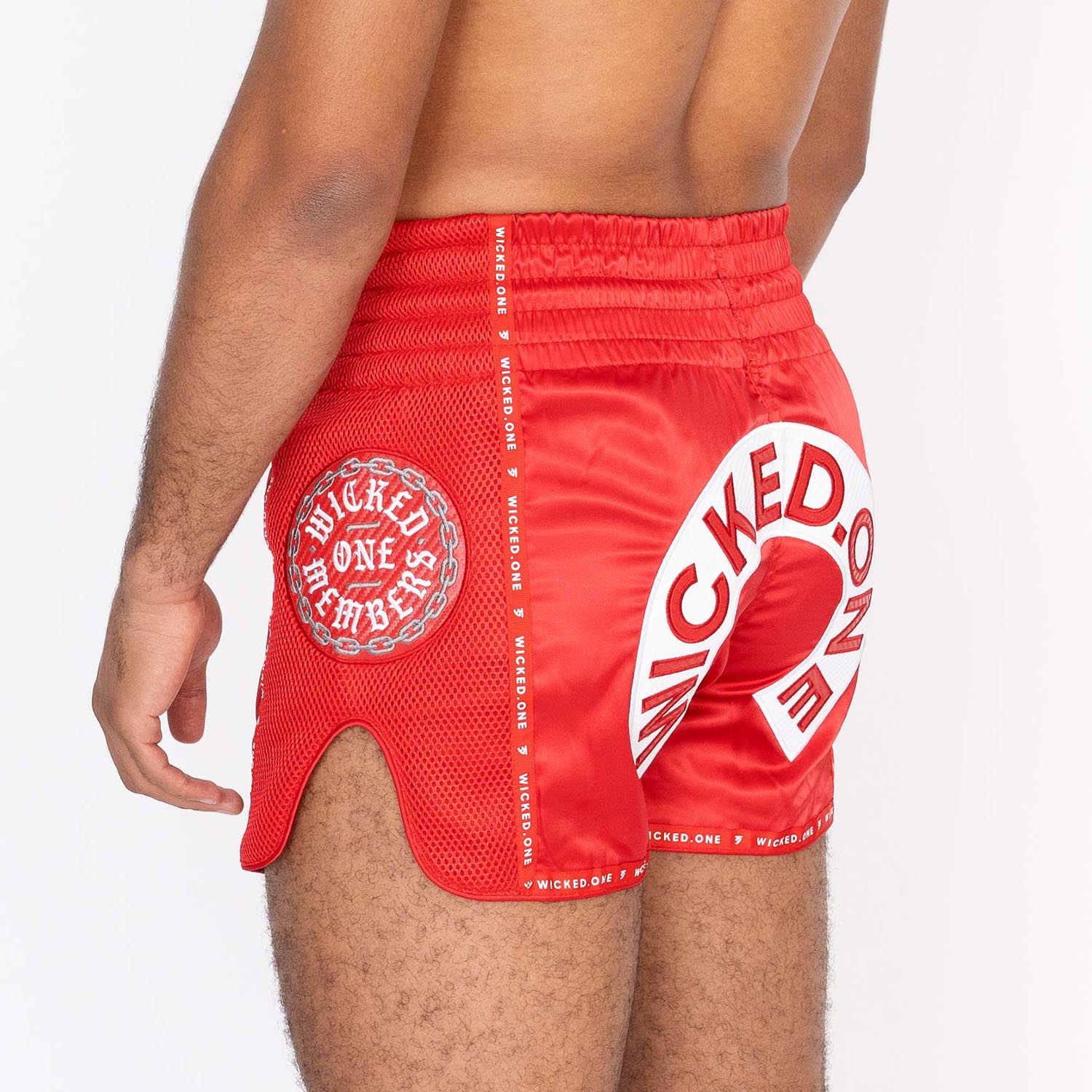 Wicked One Muay Thai Shorts, Herd, rot, M