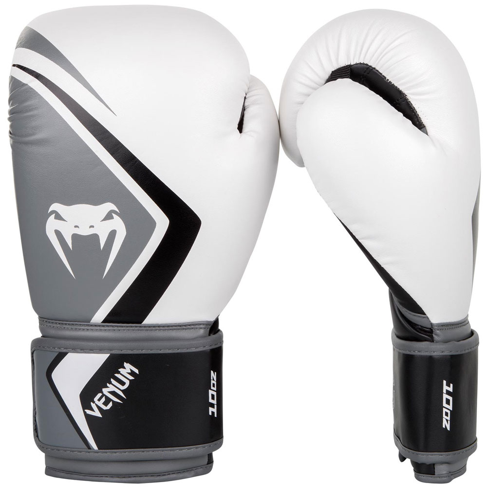 VENUM Boxing Gloves, Contender 2.0, white-gray, 10 Oz