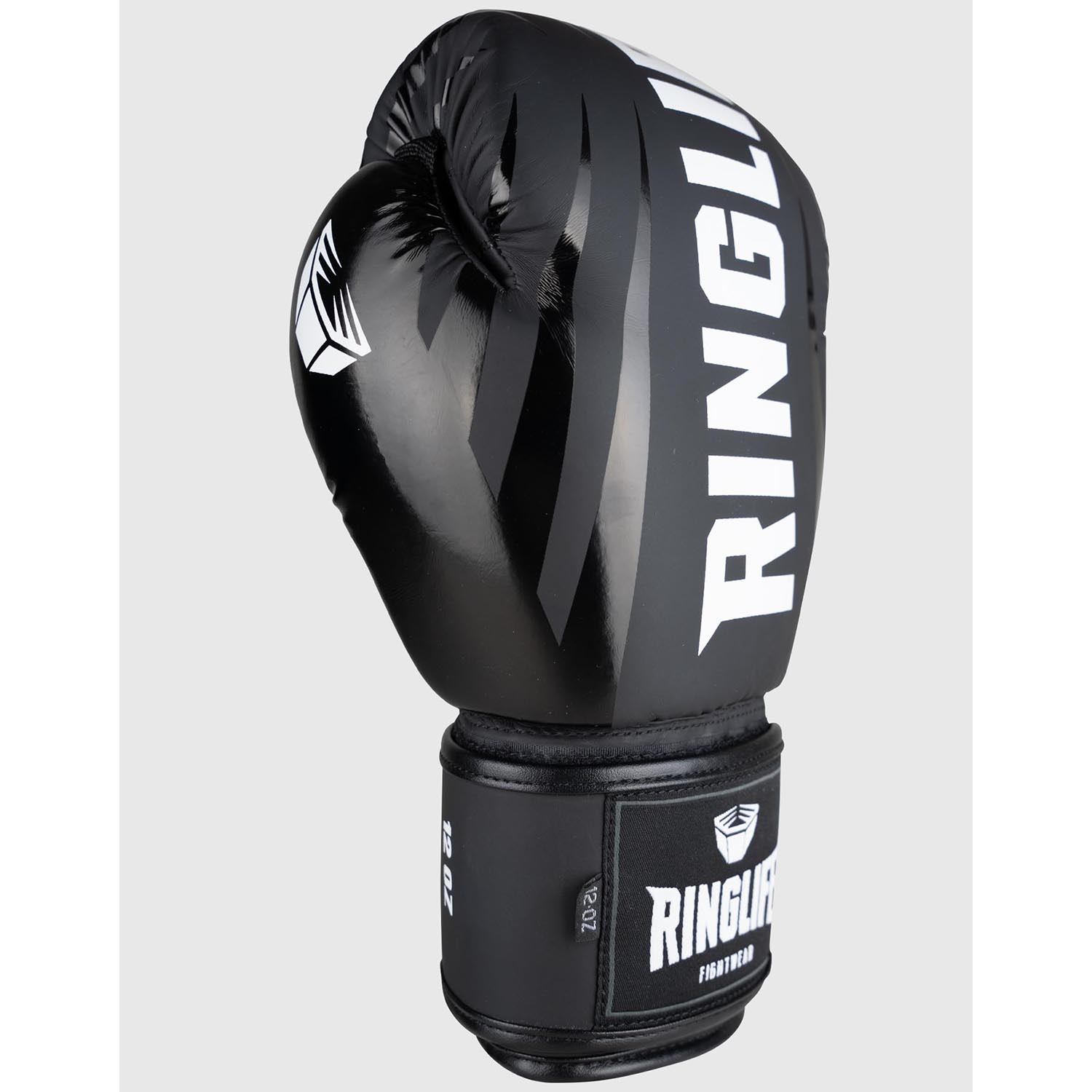 RINGLIFE Boxing Gloves, No.1, black-white, 12 Oz