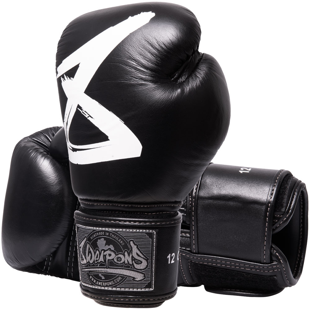 8 WEAPONS Boxing Gloves, BIG 8 Premium, black, 10 Oz
