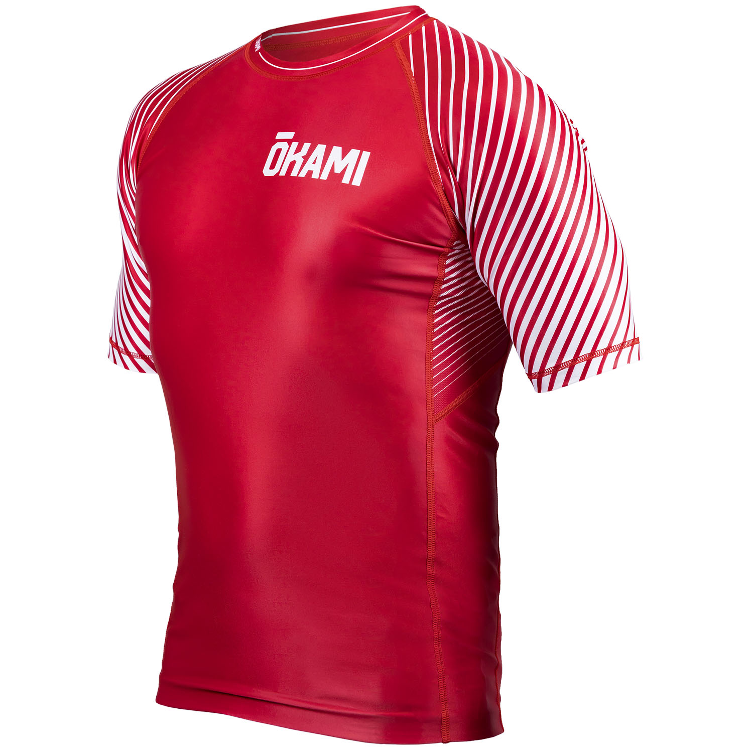 OKAMI Rashguard, S/S, Big Kanji, red, XXL