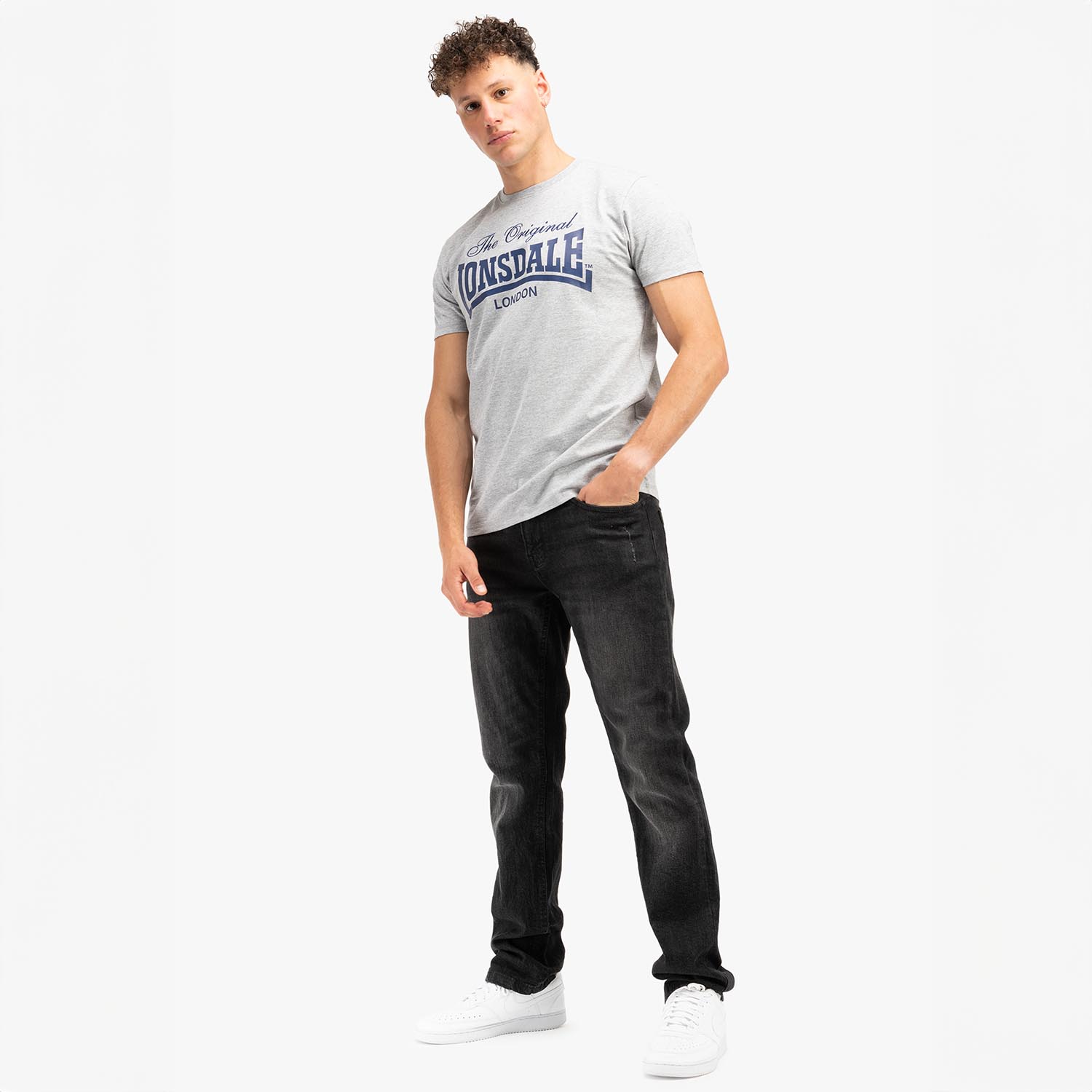 Lonsdale T-Shirt, Colsbrook, grau-navy, XXL