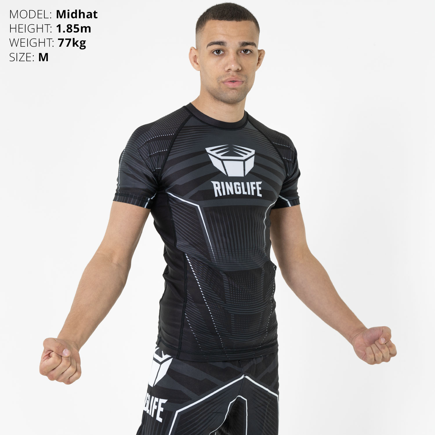 RINGLIFE Rashguard, S/S - Octaring schwarz-weiss XXL