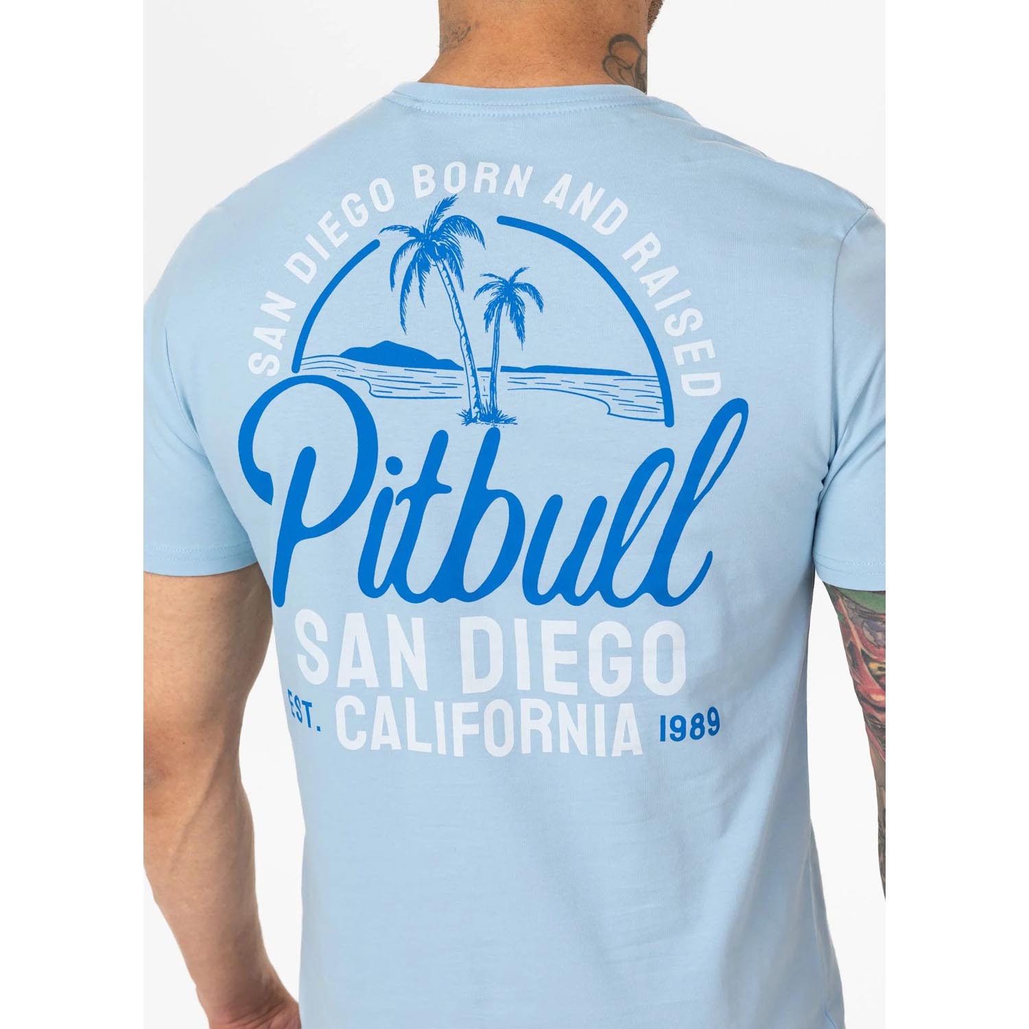 Pit Bull West Coast, T-Shirt, San Diego Born, light blue, XXXL