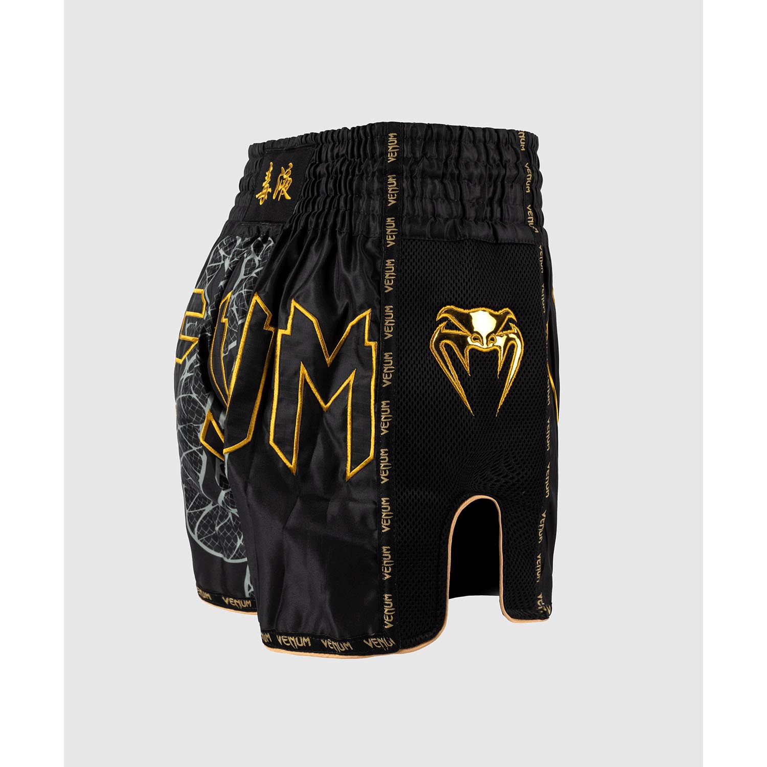 VENUM Muay Thai Shorts, Serpenti, black-silver-gold, XXL