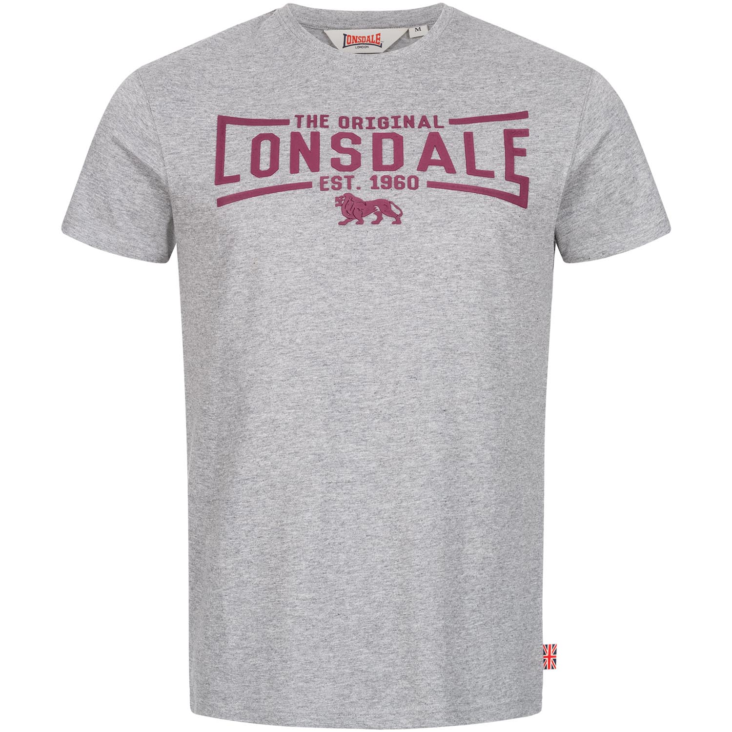 Lonsdale T-Shirt, Nybster, grey-red, XXL