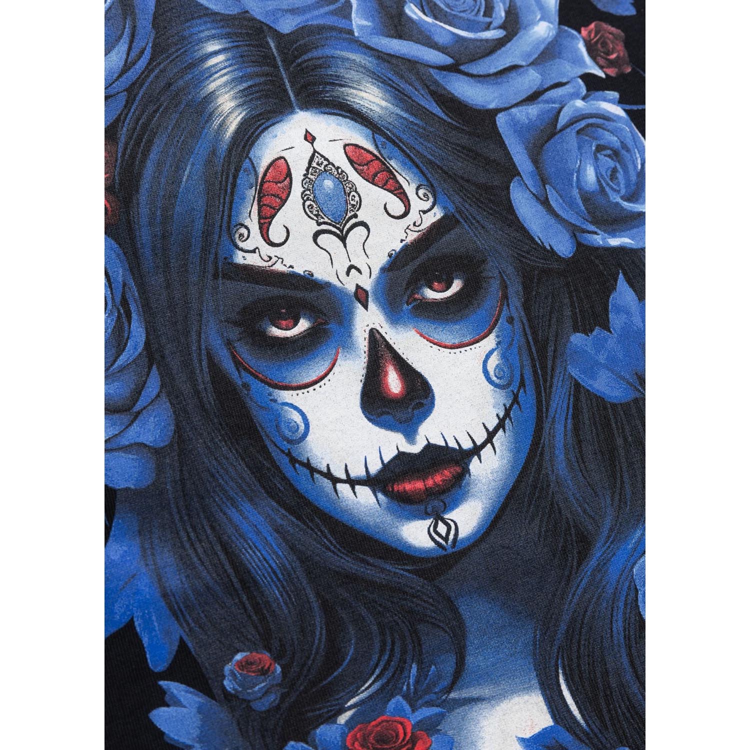 Pit Bull West Coast T-Shirt, Women, Santa Muerte, black-blue, XL