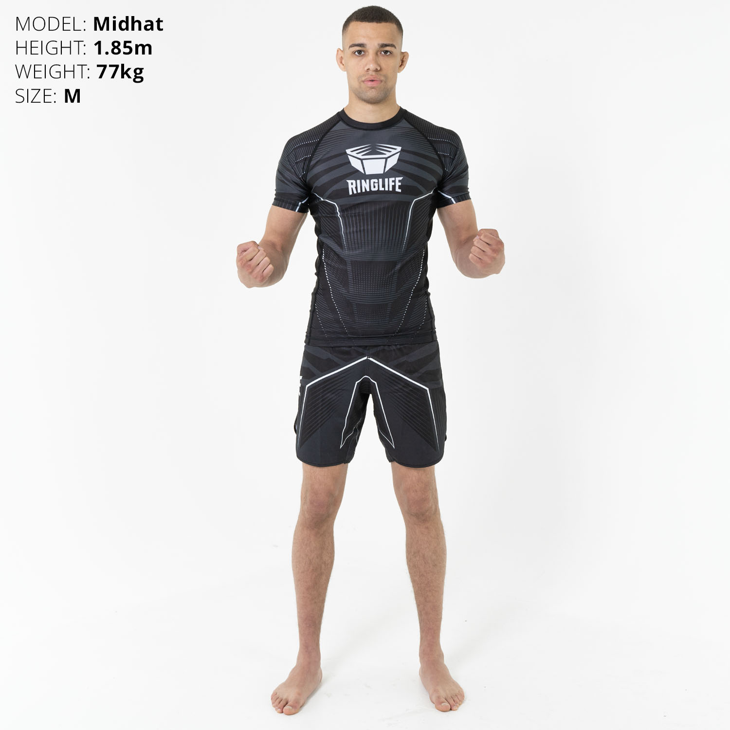 RINGLIFE Rashguard, S/S - Octaring schwarz-weiss XXL