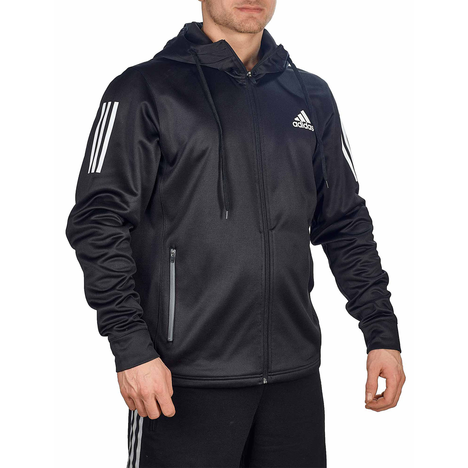 adidas Zip Hoody, Boxwear Tech, schwarz-weiß, S