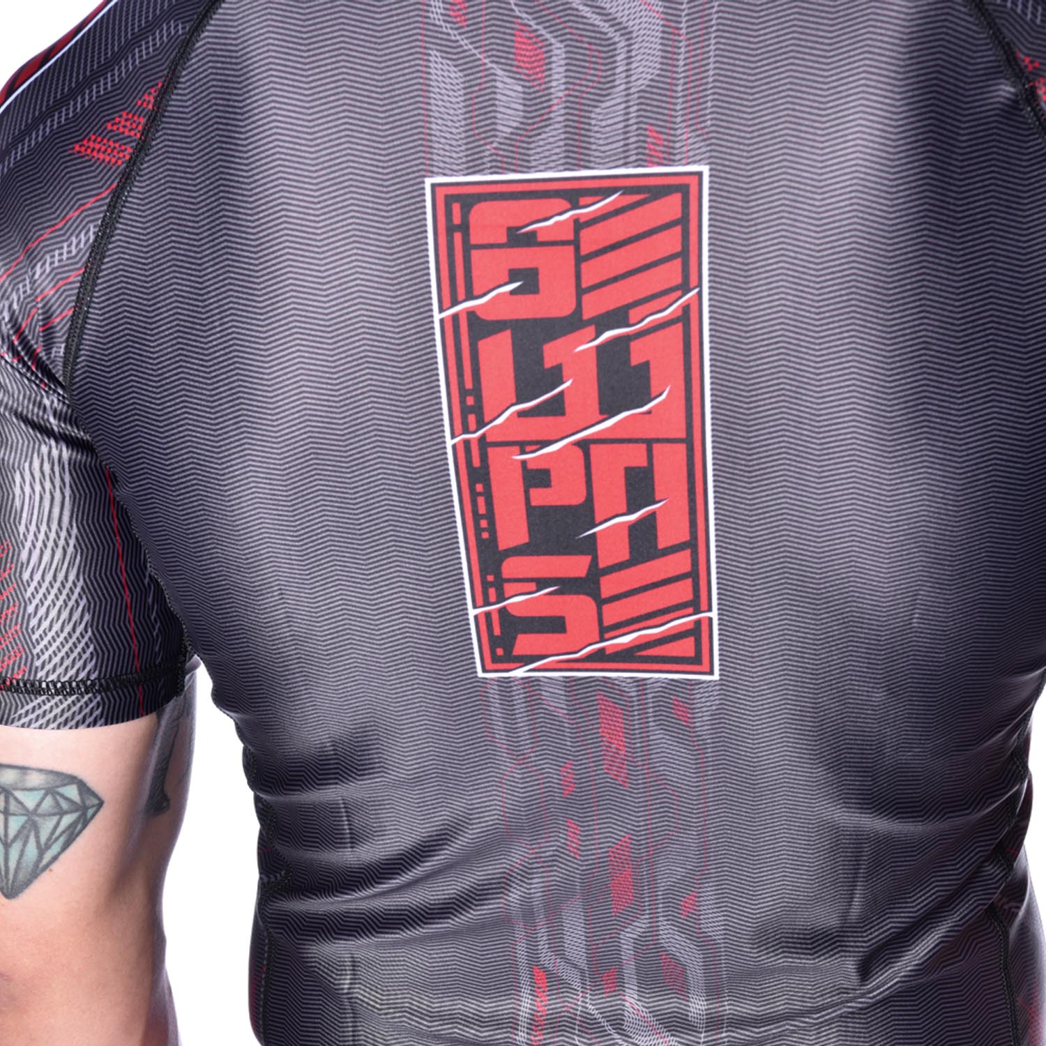 8 WEAPONS Rashguard, S/S, Samurai 2.0, black-red, XXL