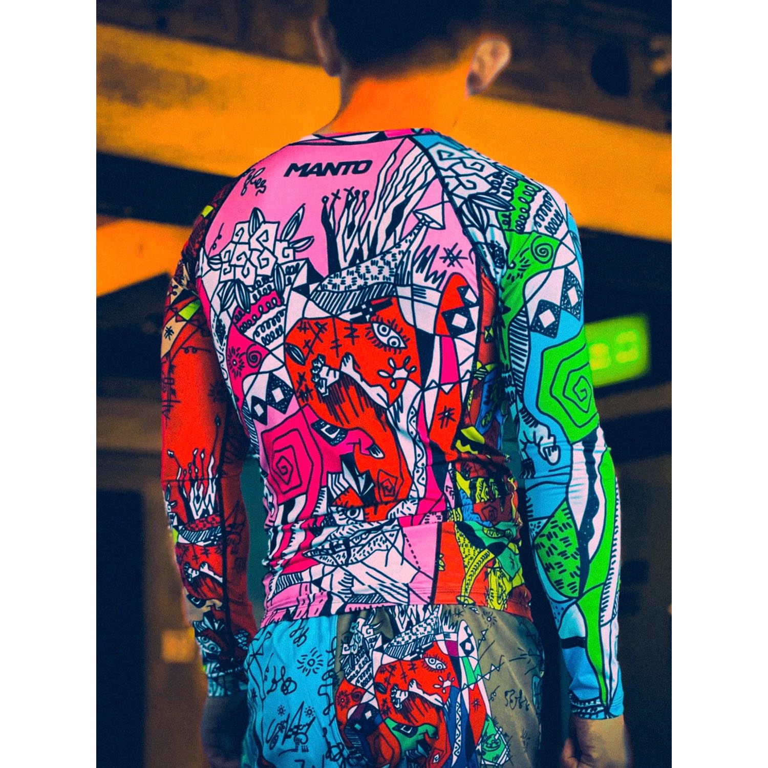 MANTO Rashguard, L/S, Wicky, white-red-blue, S