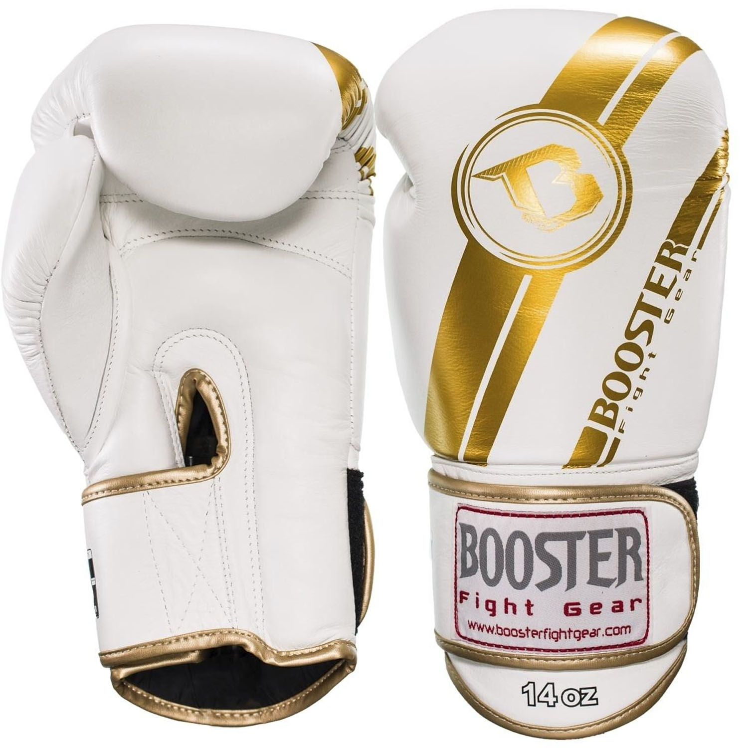 Booster Boxing Gloves, BGL V3, white-gold, 12 Oz
