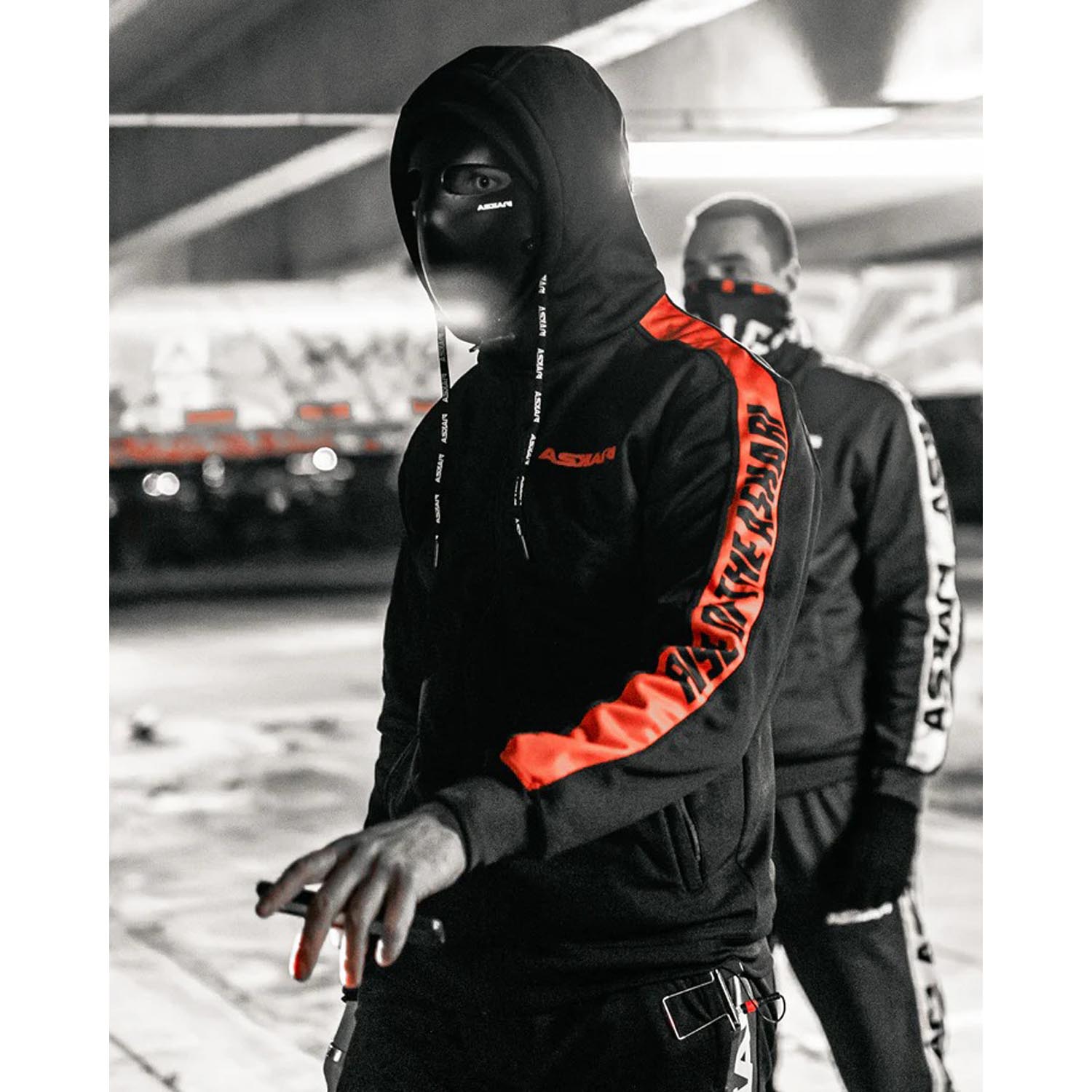 ASKARI Zip Hoody, Monstro, schwarz-rot